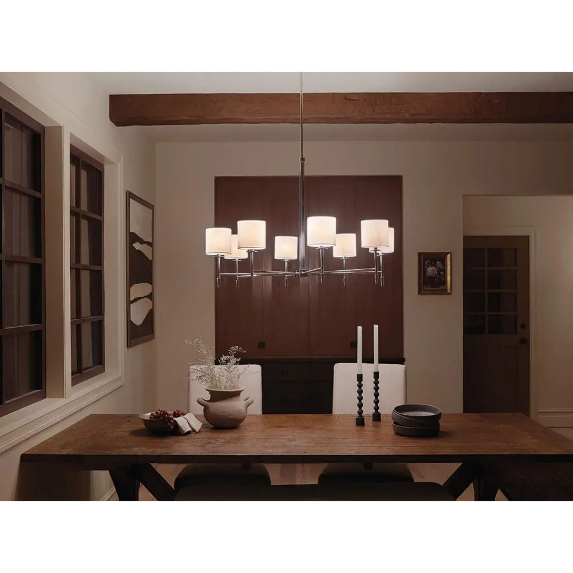 Ali 39" 8-Light Chandelier, Polished Nickel Finish
