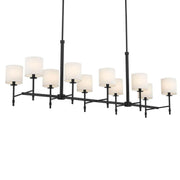 Ali 57" 10-Light Linear Chandelier, Black Finish