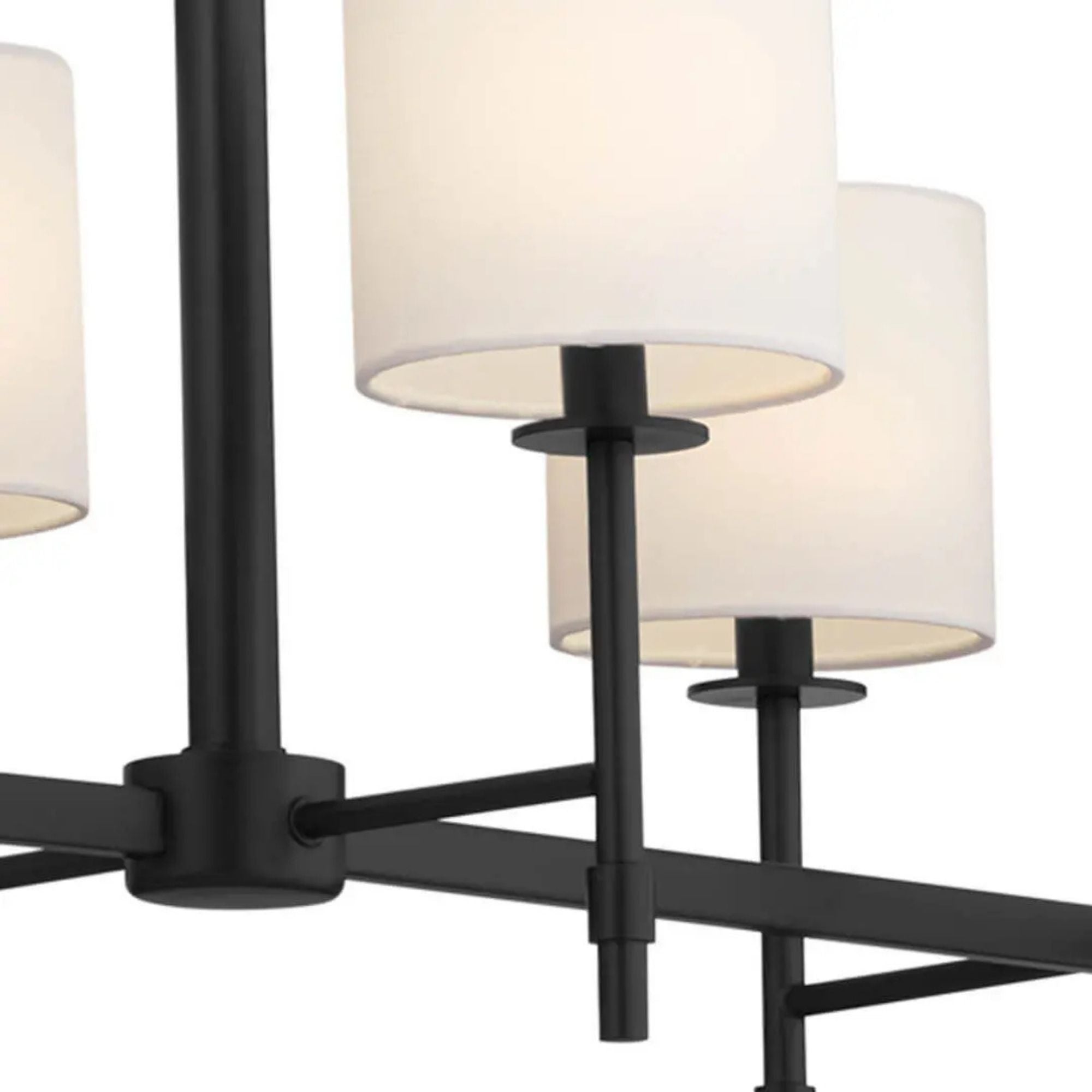 Ali 57" 10-Light Linear Chandelier, Black Finish