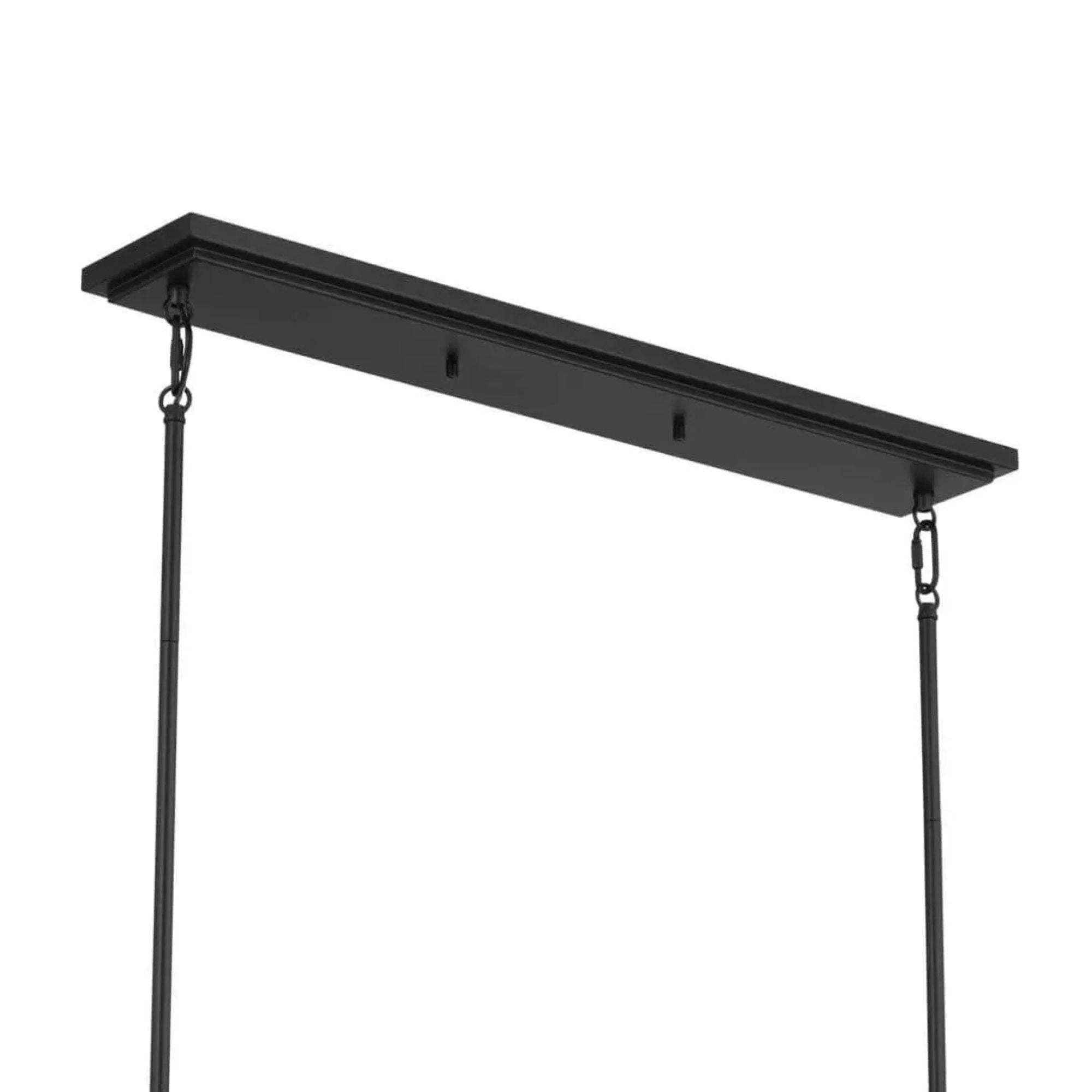 Ali 57" 10-Light Linear Chandelier, Black Finish