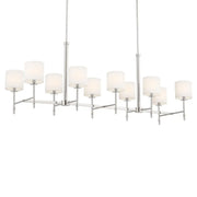 Ali 57" 10-Light Linear Chandelier, Polished Nickel Finish