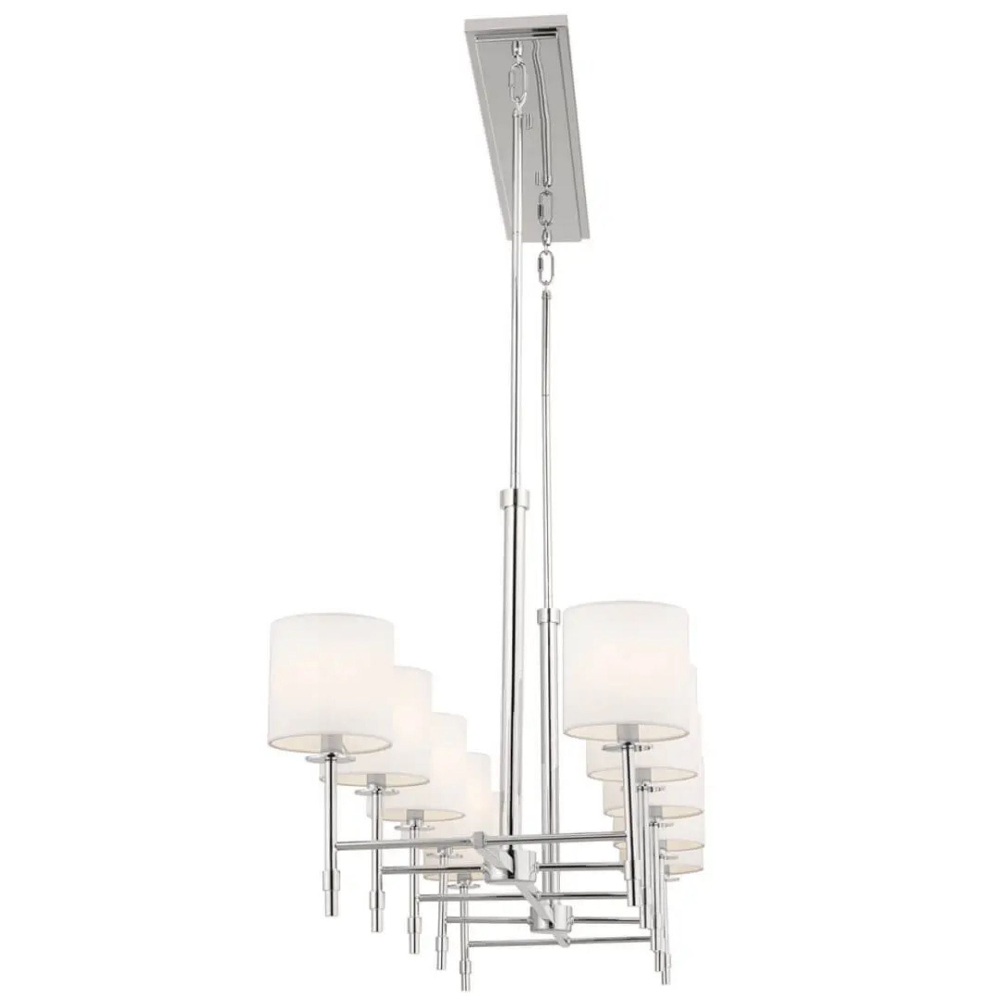 Ali 57" 10-Light Linear Chandelier, Polished Nickel Finish