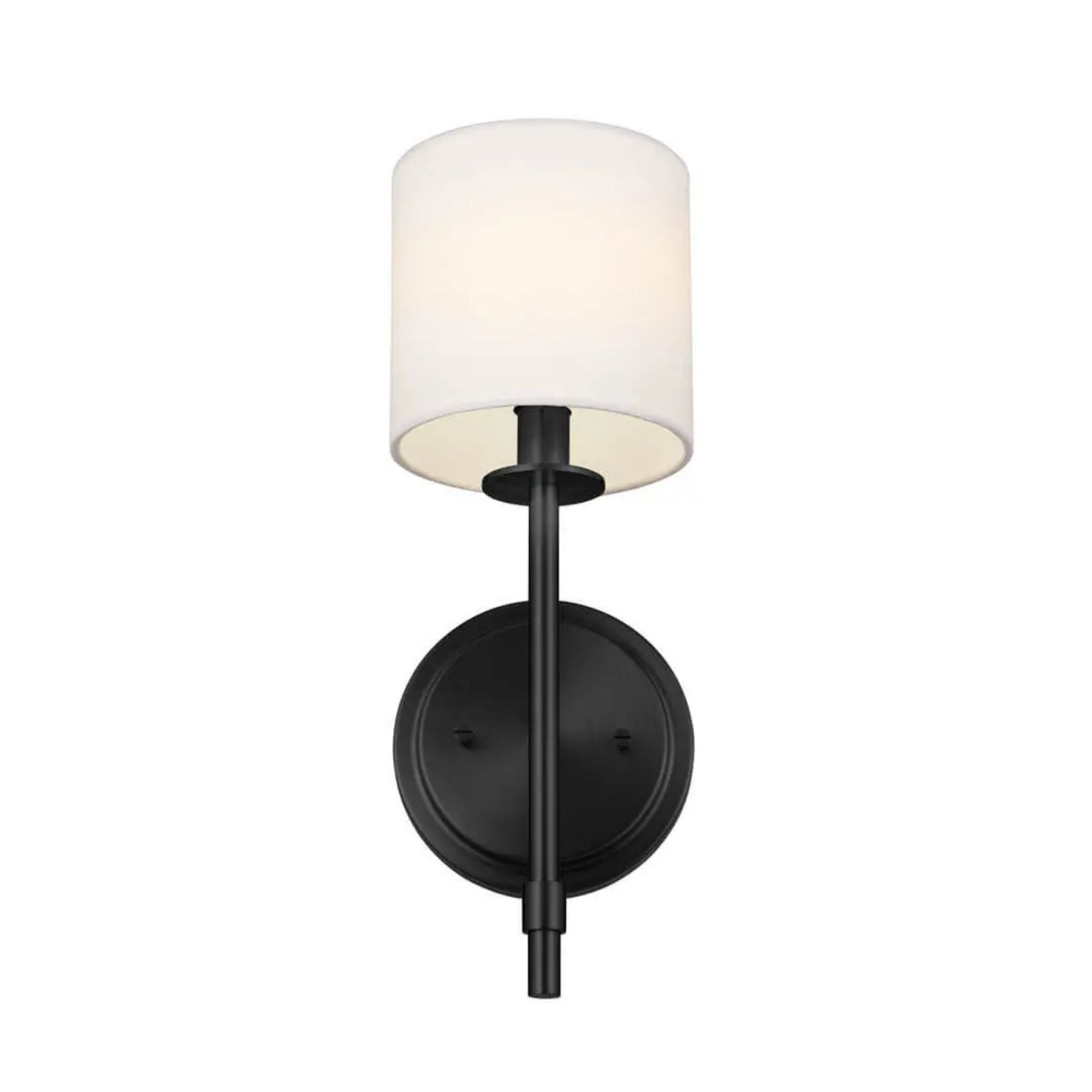 Ali 5" Wall Sconce, Black Finish, Fabric Shade