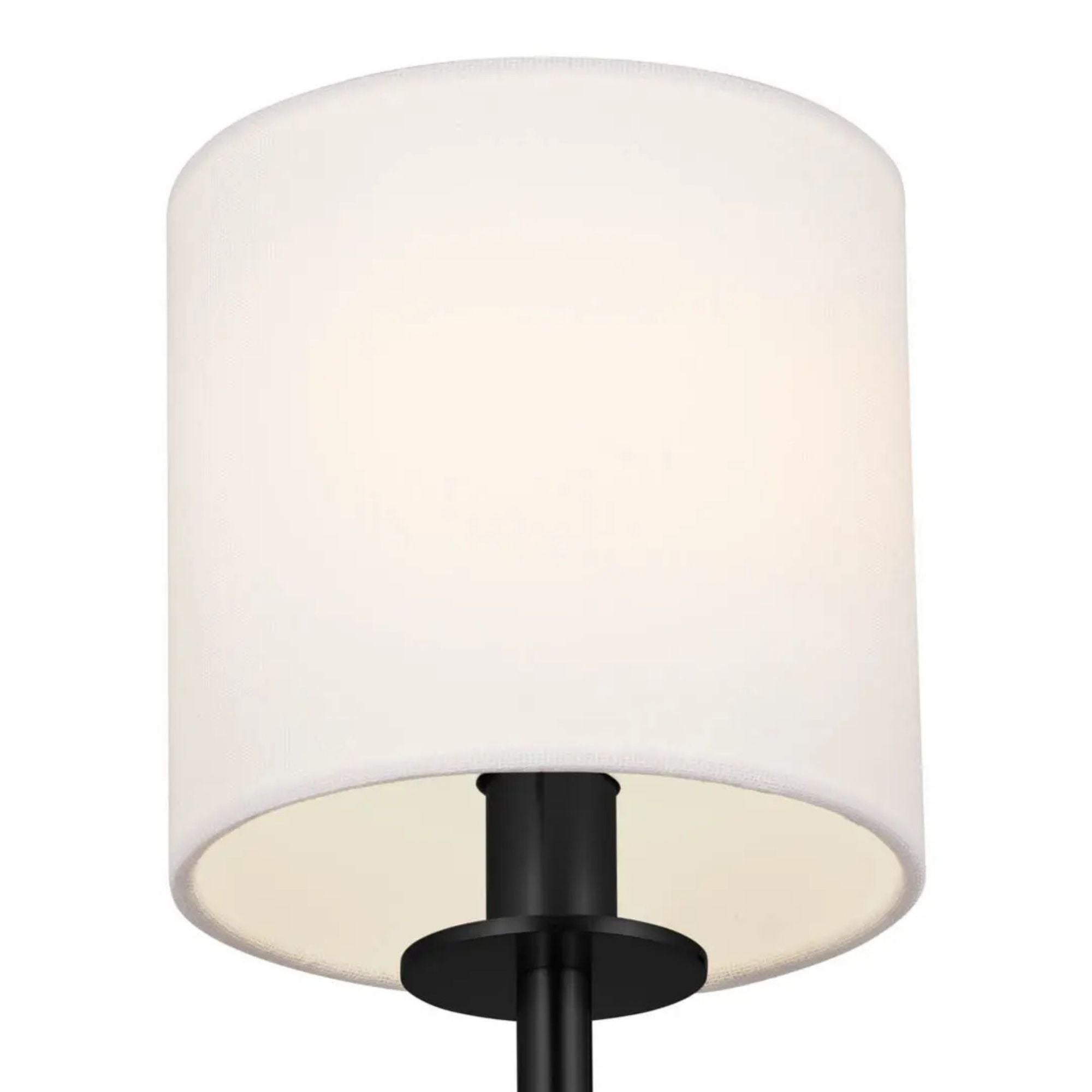 Ali 5" Wall Sconce, Black Finish, Fabric Shade