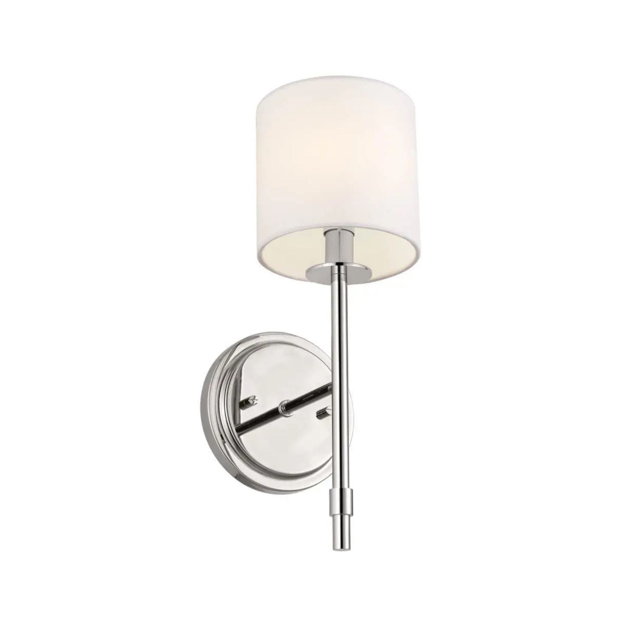 Ali 5" Wall Sconce, Polished Nickel Finish, Fabric Shade