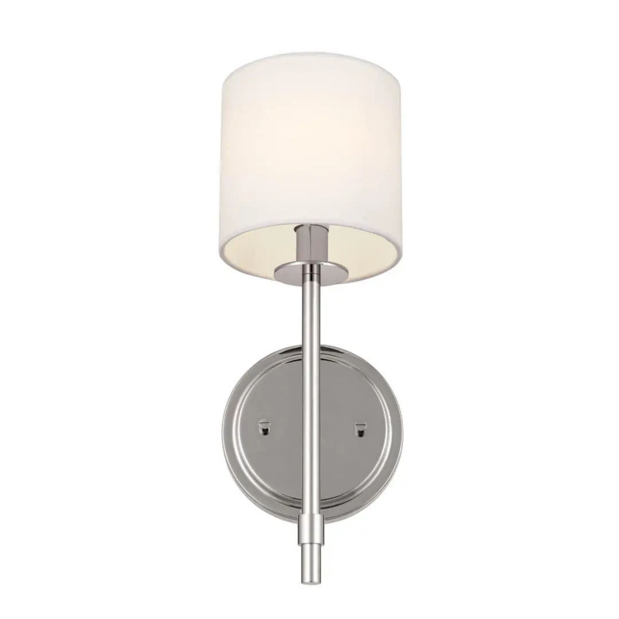 Ali 5" Wall Sconce, Polished Nickel Finish, Fabric Shade