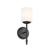 Ali 5" Wall Sconce, Black Finish, Glass Shade - Bees Lighting