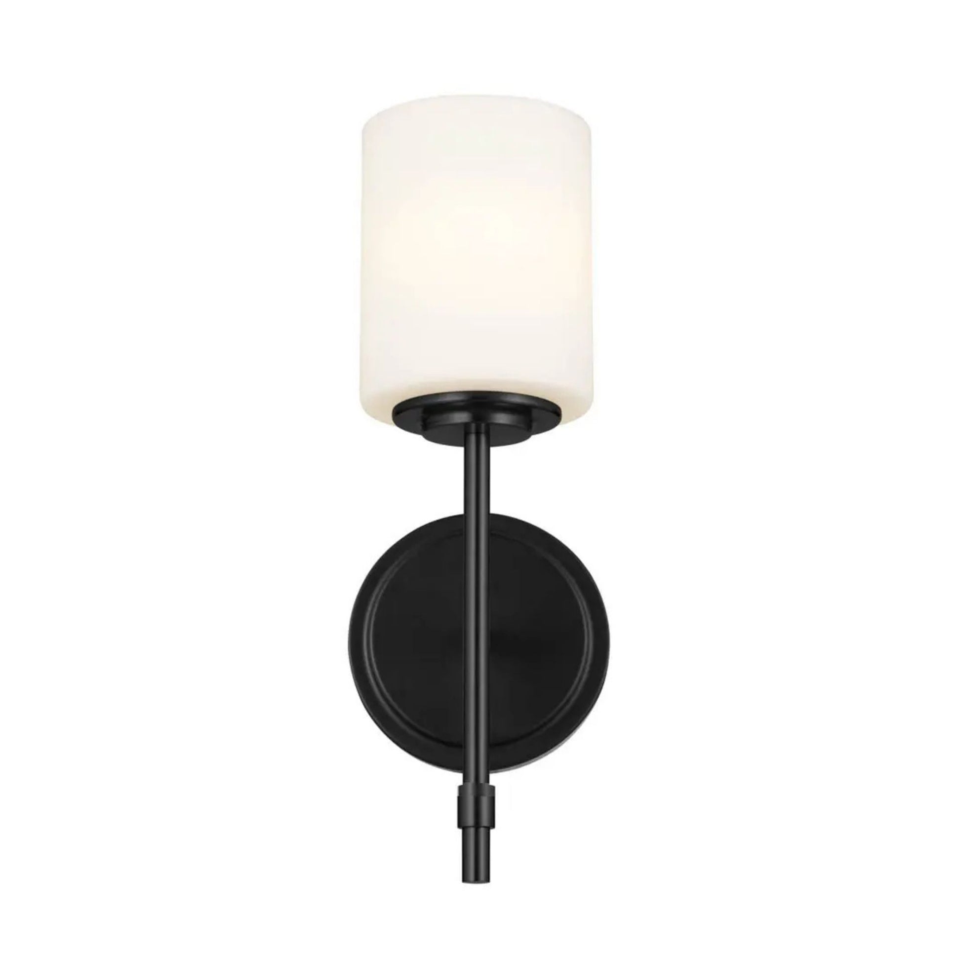 Ali 5" Wall Sconce, Black Finish, Glass Shade - Bees Lighting