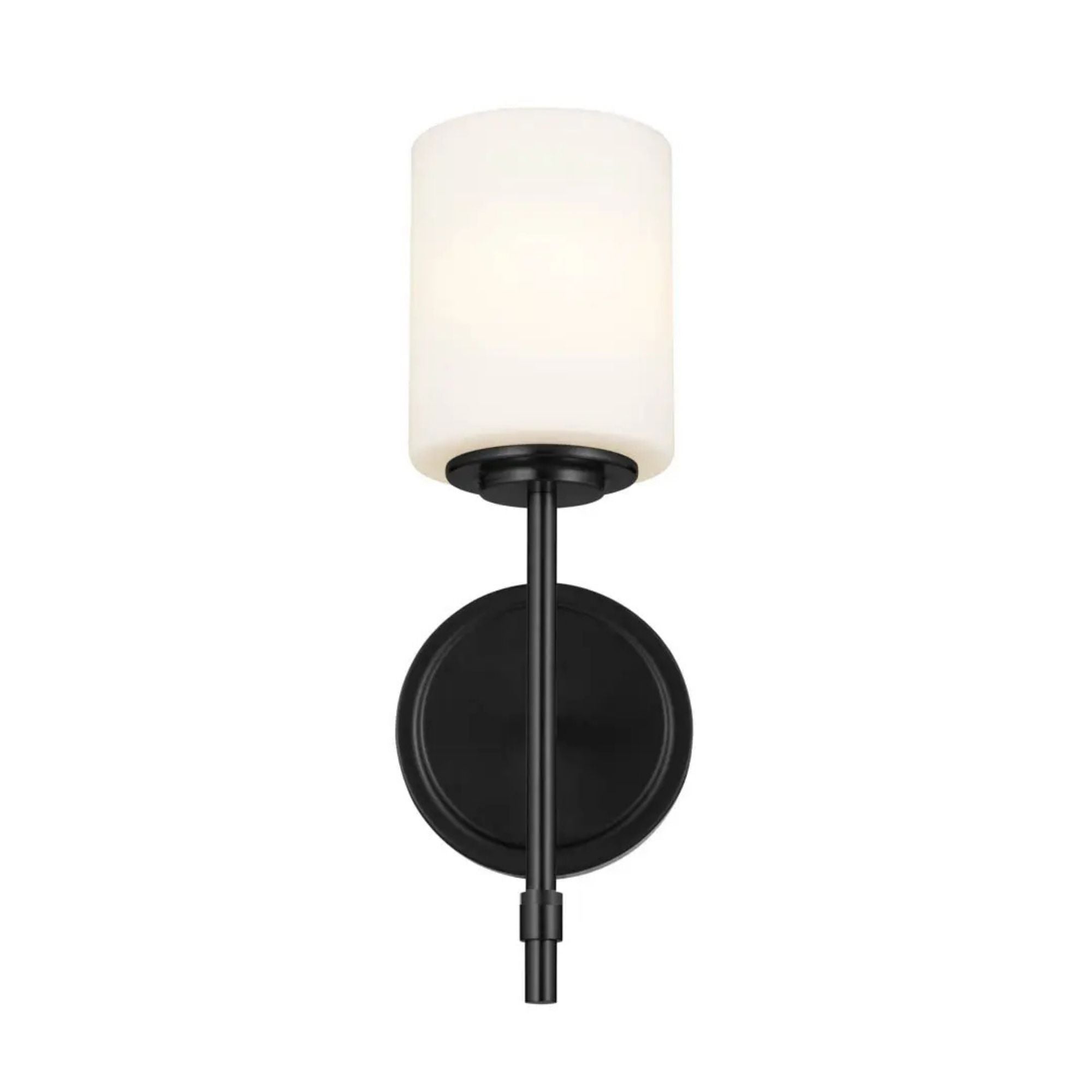 Ali 5" Wall Sconce, Black Finish, Glass Shade - Bees Lighting