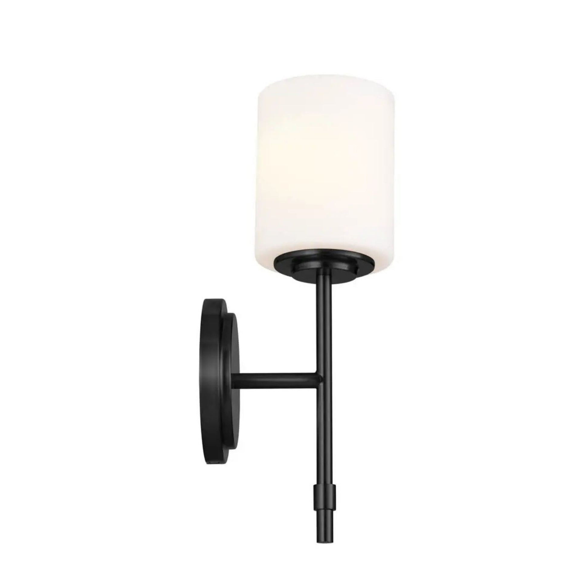 Ali 5" Wall Sconce, Black Finish, Glass Shade - Bees Lighting