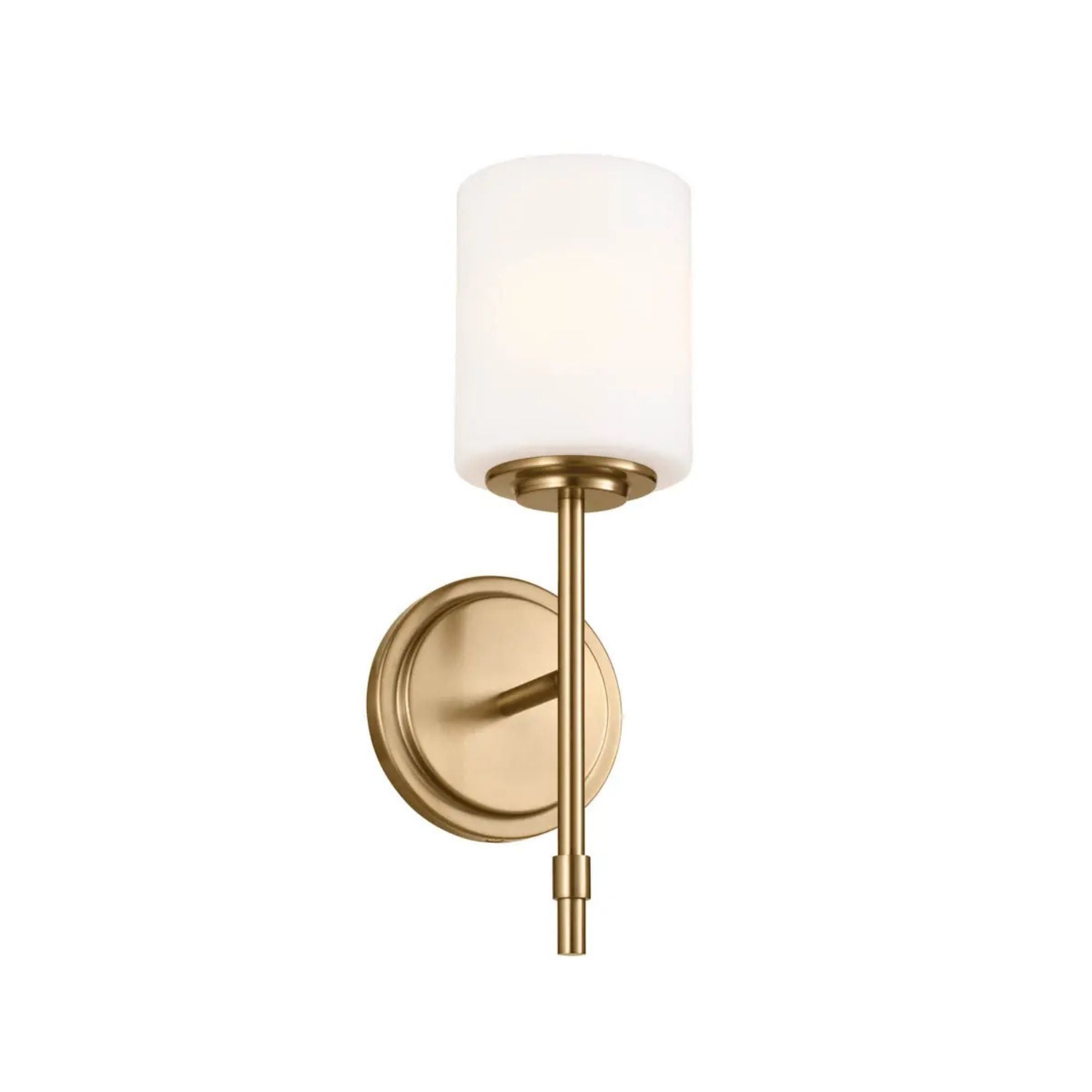 Ali 5" Wall Sconce, Brushed Natural Brass Finish, Glass Shade - Bees Lighting