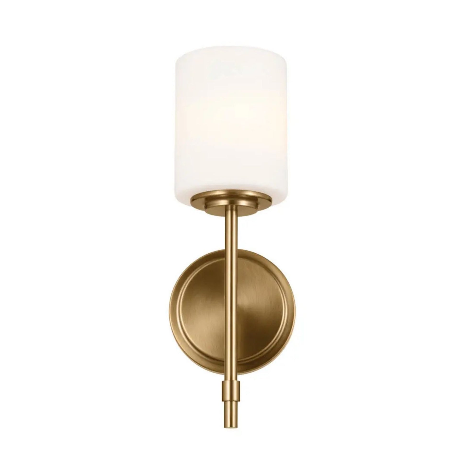 Ali 5" Wall Sconce, Brushed Natural Brass Finish, Glass Shade - Bees Lighting