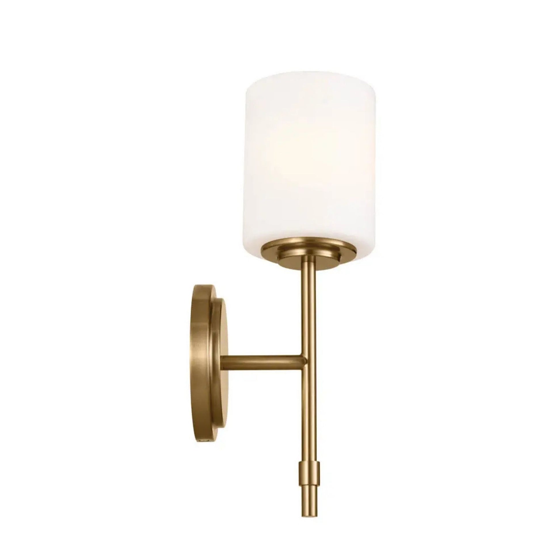 Ali 5" Wall Sconce, Brushed Natural Brass Finish, Glass Shade - Bees Lighting
