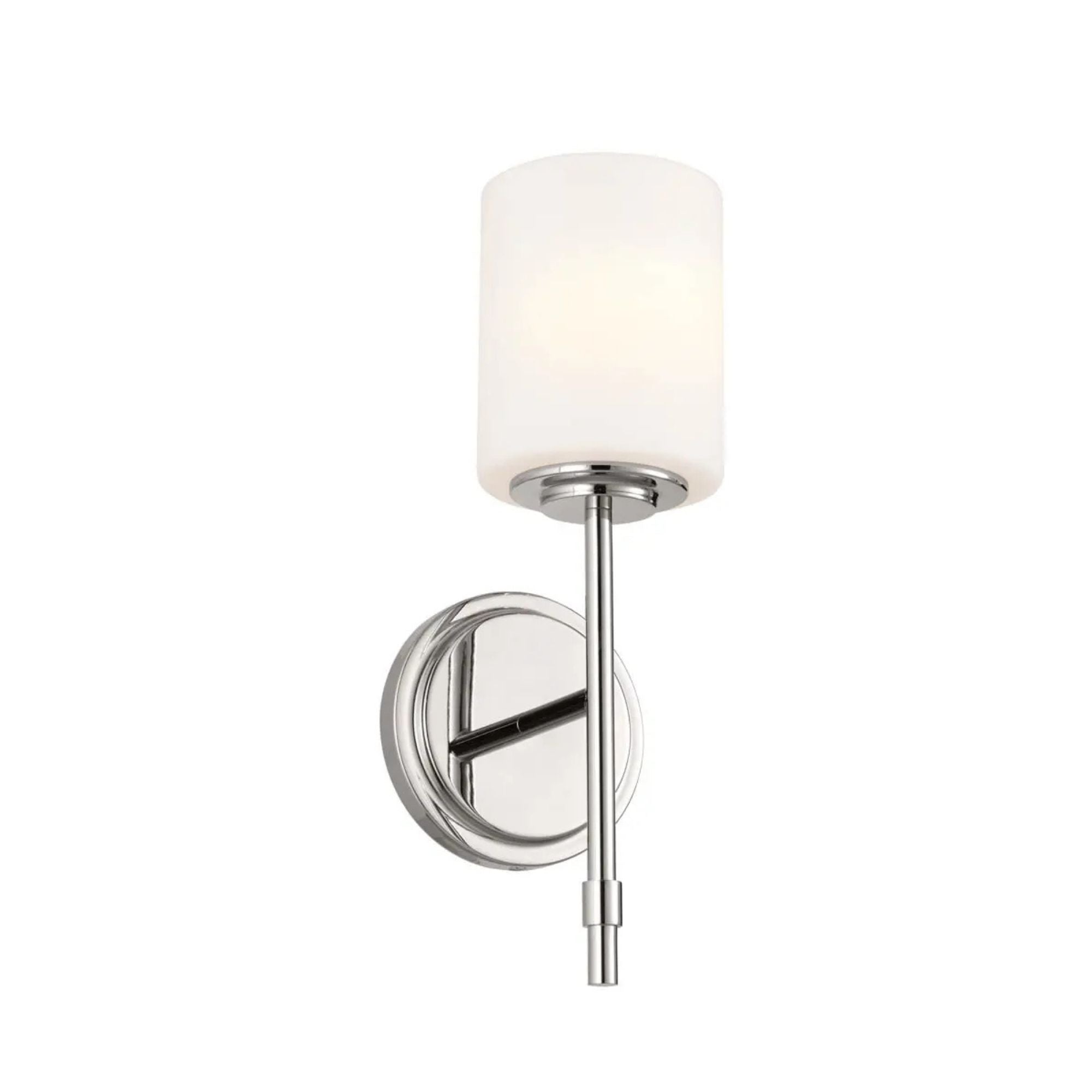 Ali 5" Wall Sconce, Polished Nickel Finish, Glass Shade