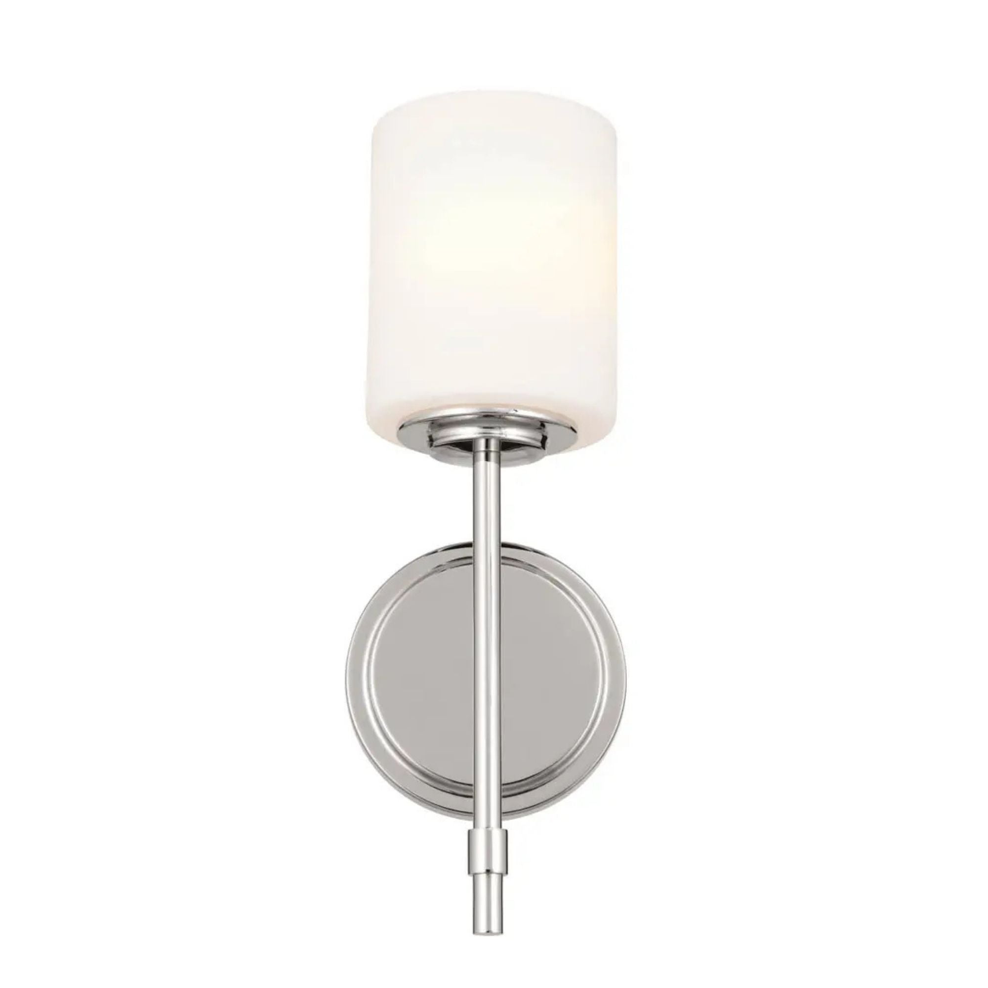 Ali 5" Wall Sconce, Polished Nickel Finish, Glass Shade