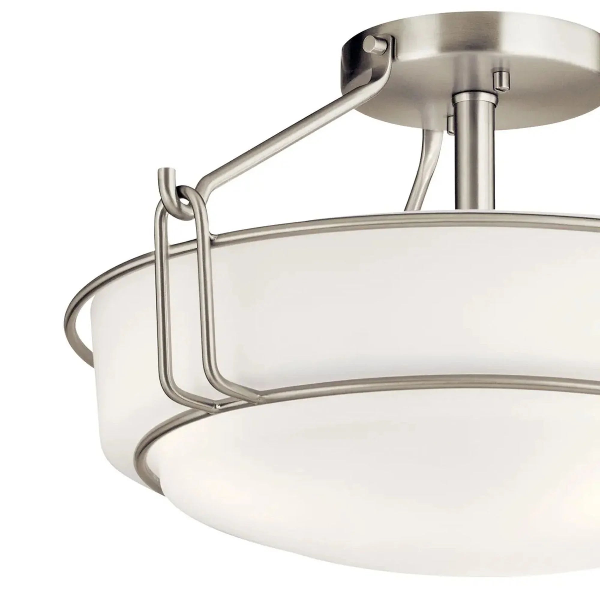 Alkire 17" 3-Light Semi-Flush Mount, Brushed Nickel Finish