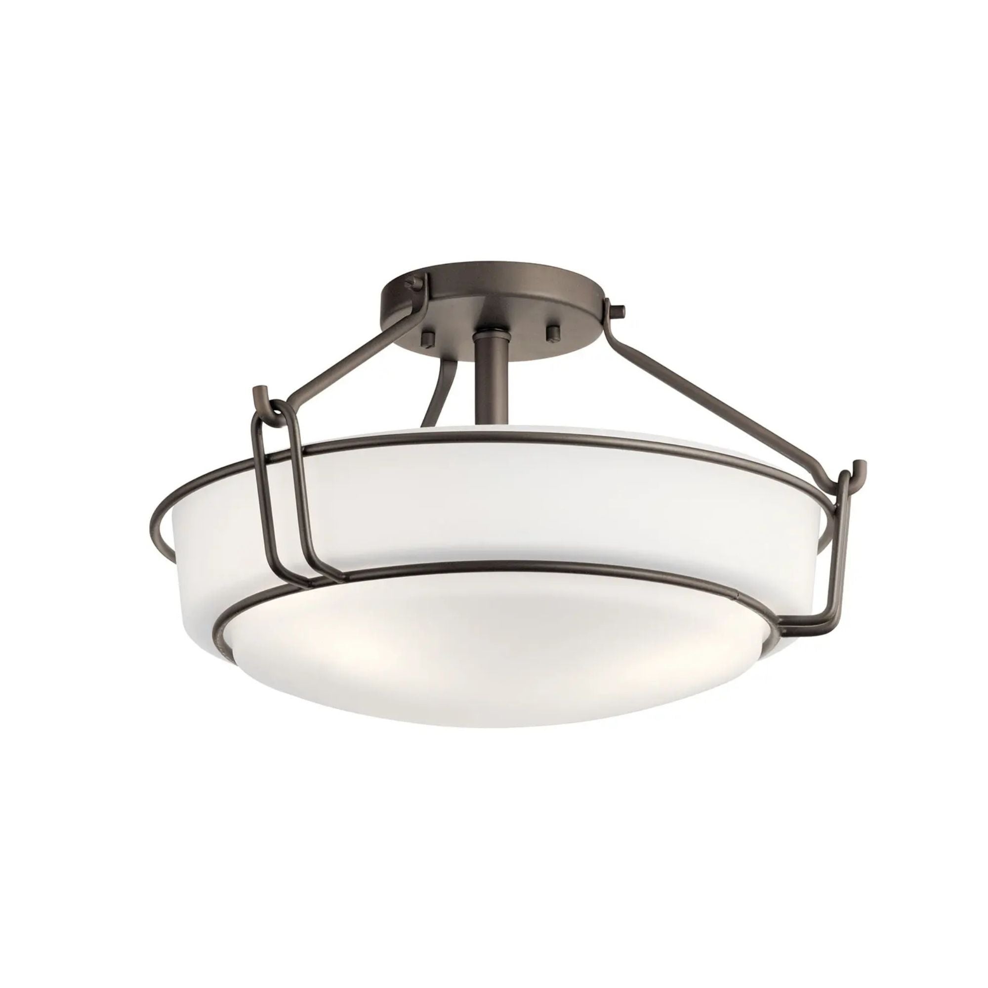 Alkire 17" 3-Light Semi-Flush Mount, Olde Bronze Finish