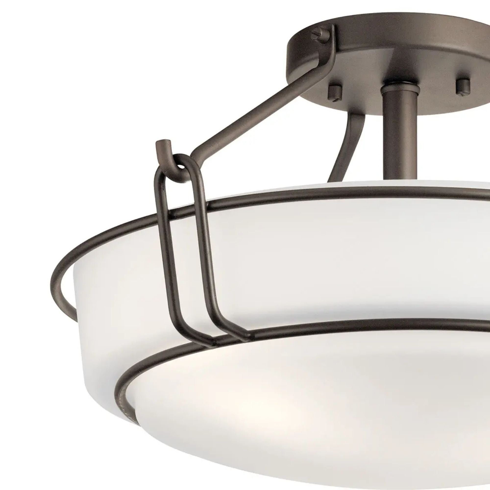 Alkire 17" 3-Light Semi-Flush Mount, Olde Bronze Finish