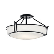Alkire 22" 4-Light Semi-Flush Mount, Black Finish