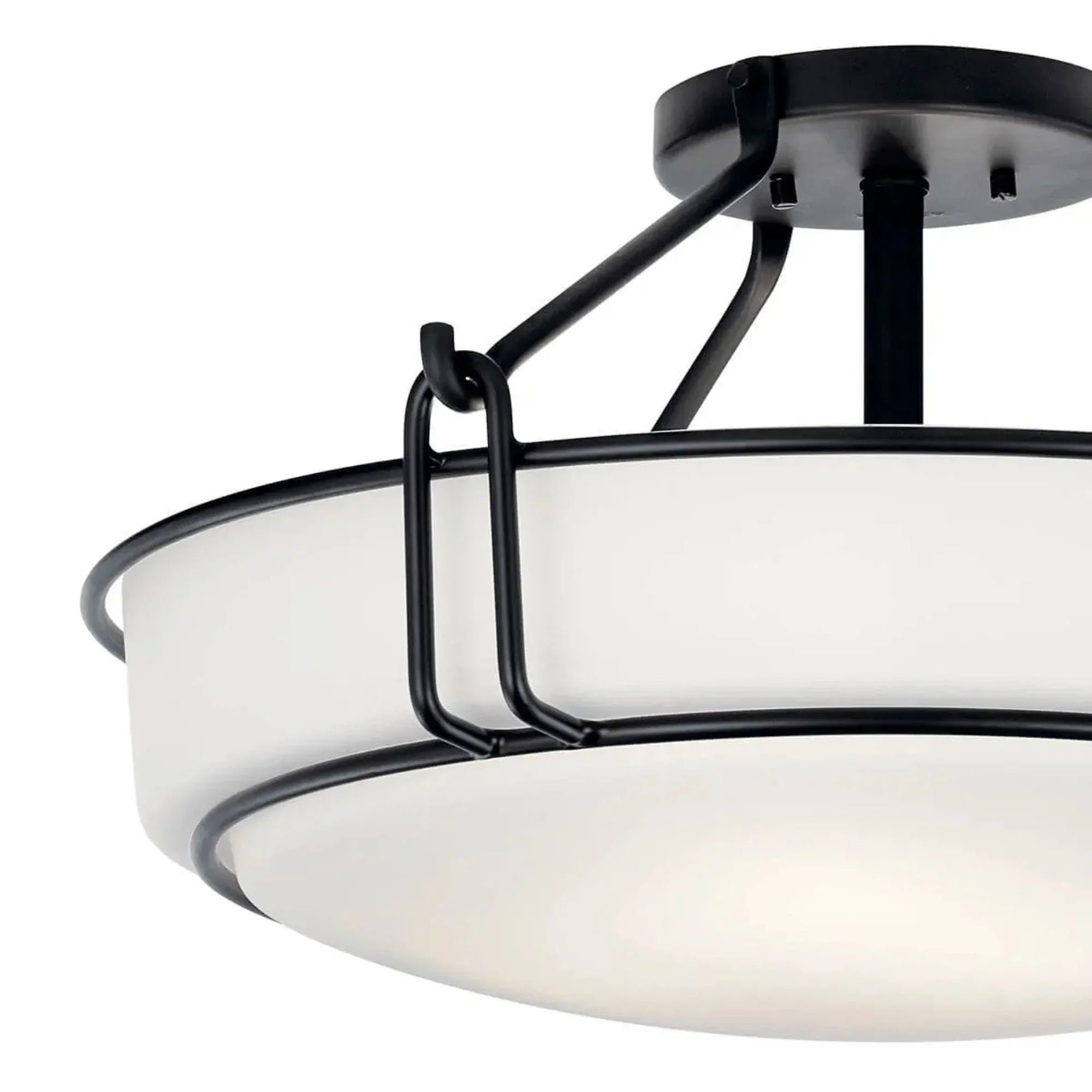 Alkire 22" 4-Light Semi-Flush Mount, Black Finish