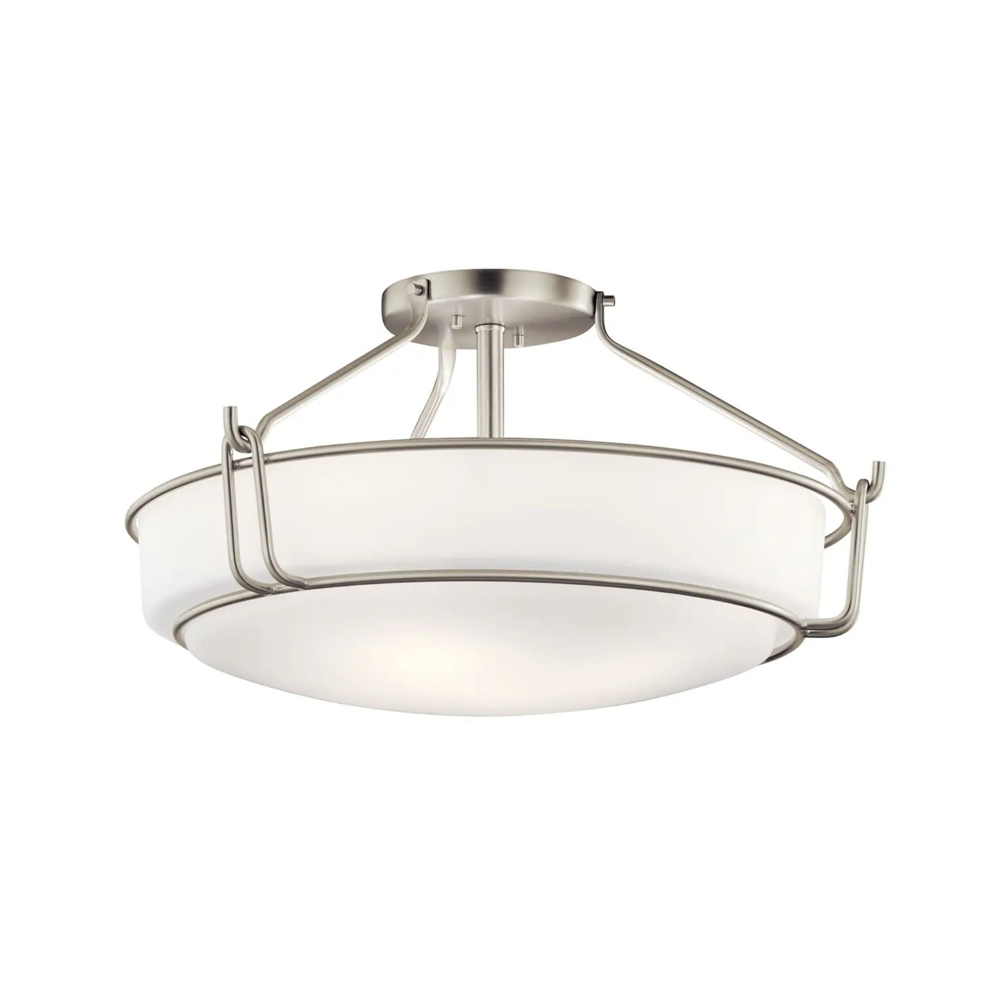 Alkire 22" 4-Light Semi-Flush Mount, Brushed Nickel Finish