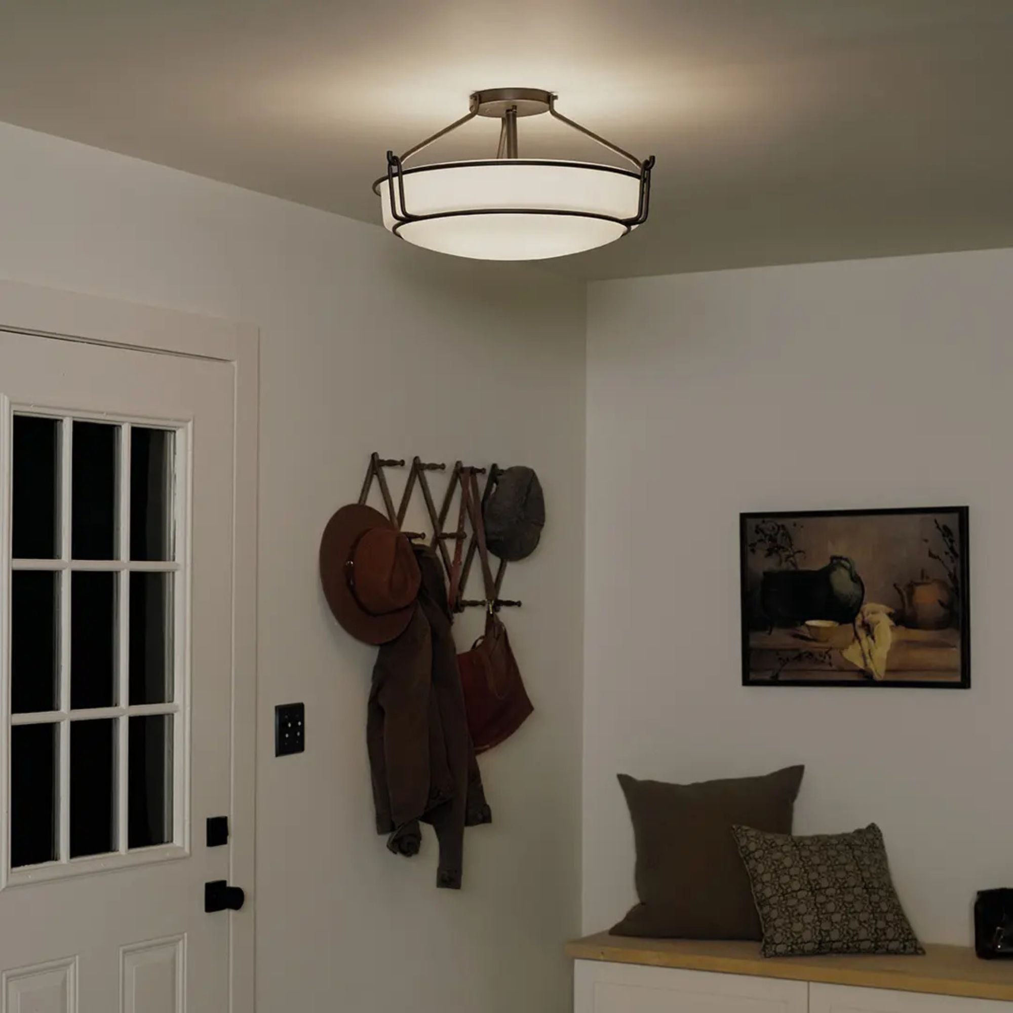 Alkire 22" 4-Light Semi-Flush Mount, Olde Bronze Finish