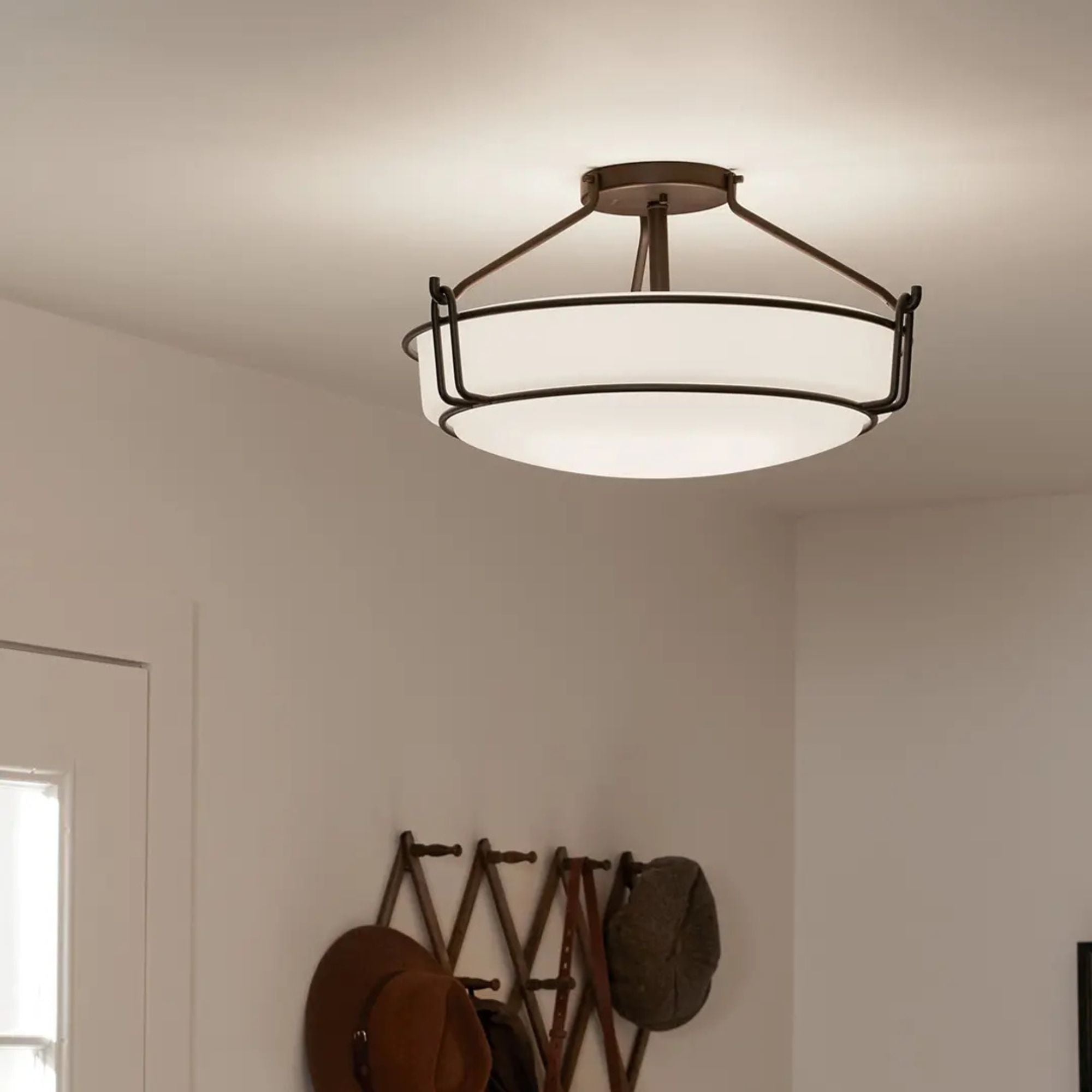 Alkire 22" 4-Light Semi-Flush Mount, Olde Bronze Finish