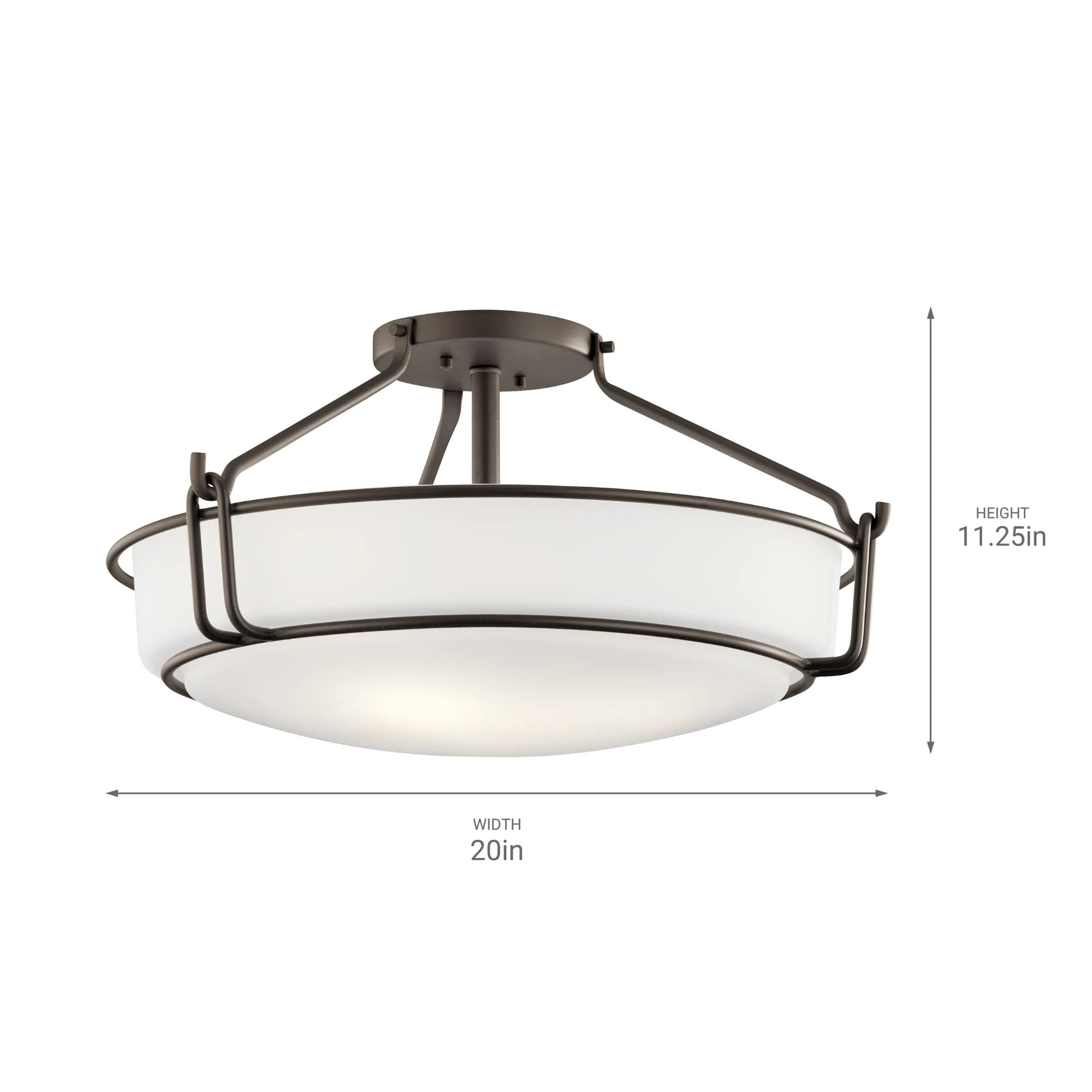 Alkire 22" 4-Light Semi-Flush Mount, Olde Bronze Finish