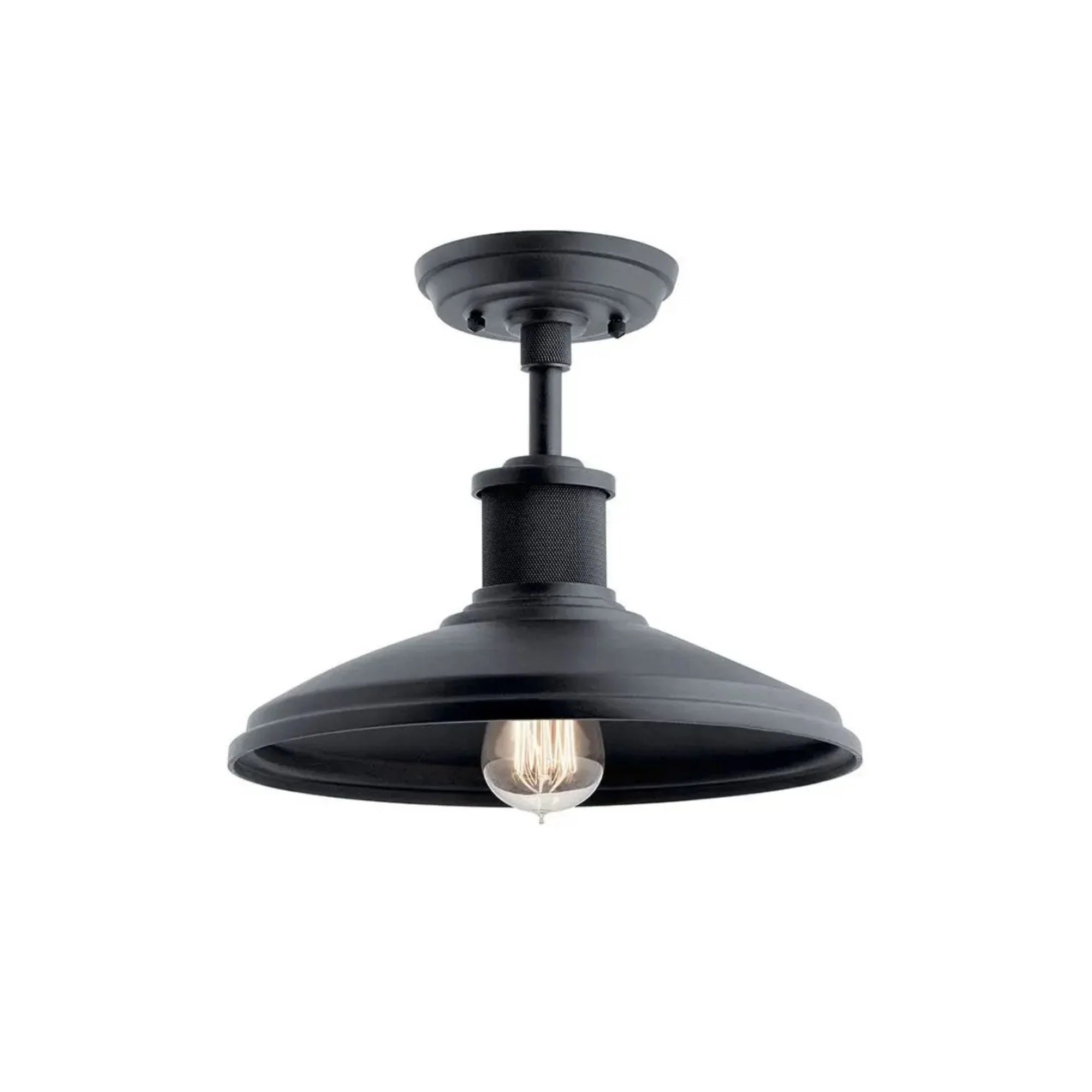 Allenbury 12" Outdoor Convertible Pendant, Textured Black Finish