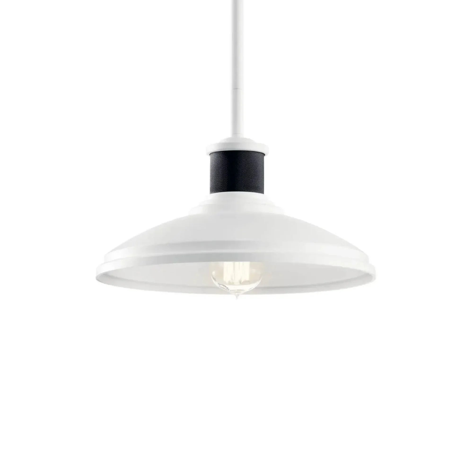 Allenbury 12" Outdoor Convertible Pendant, White Finish