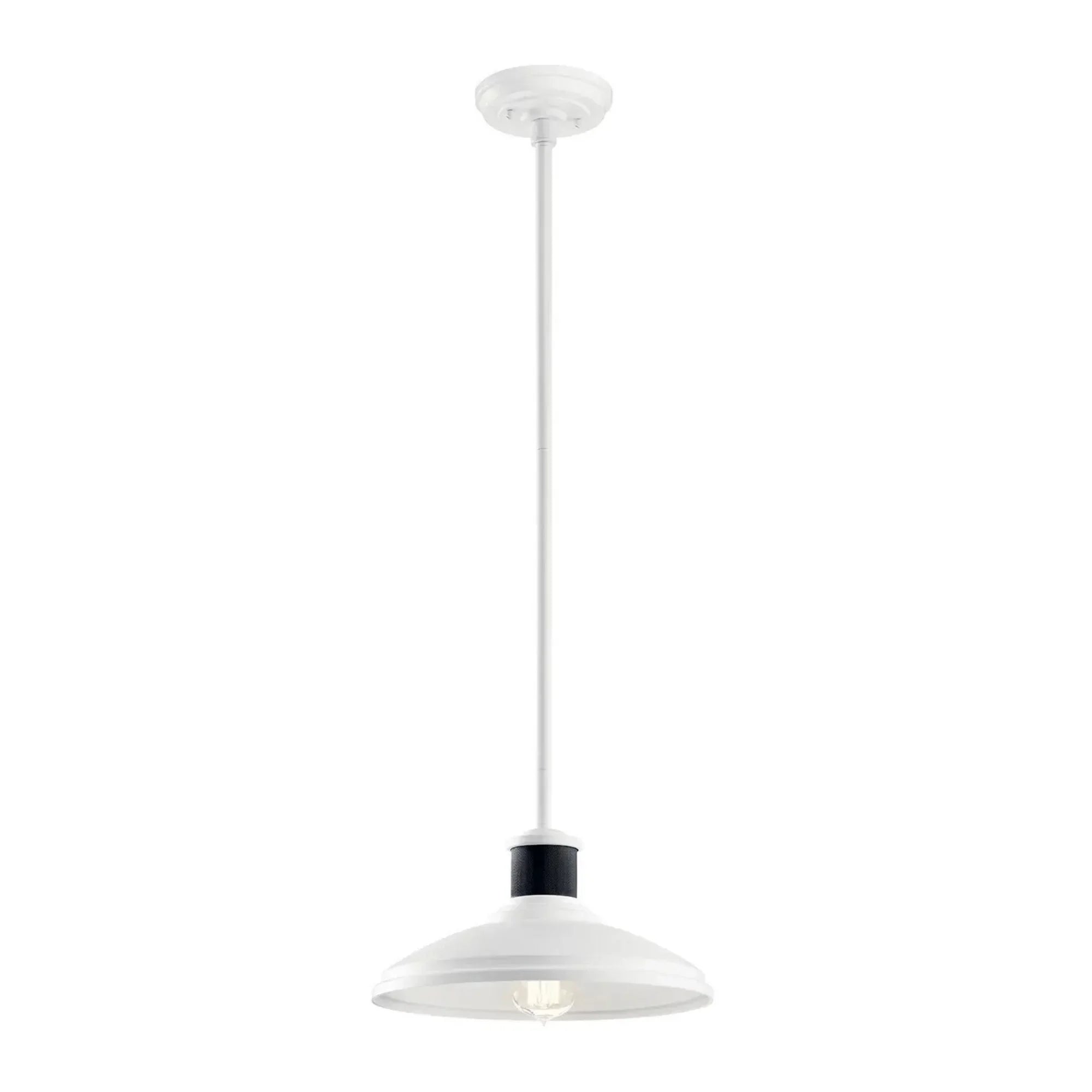 Allenbury 12" Outdoor Convertible Pendant, White Finish