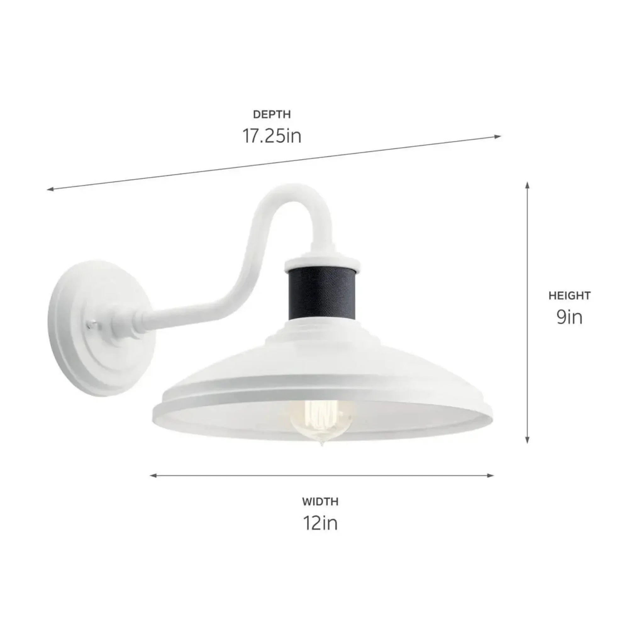 Allenbury 12" Outdoor Wall Light, White Finish