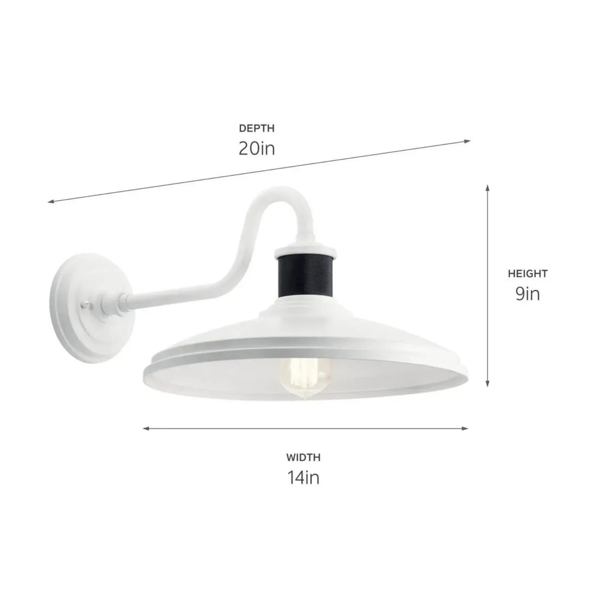 Allenbury 14" Outdoor Wall Light, White Finish