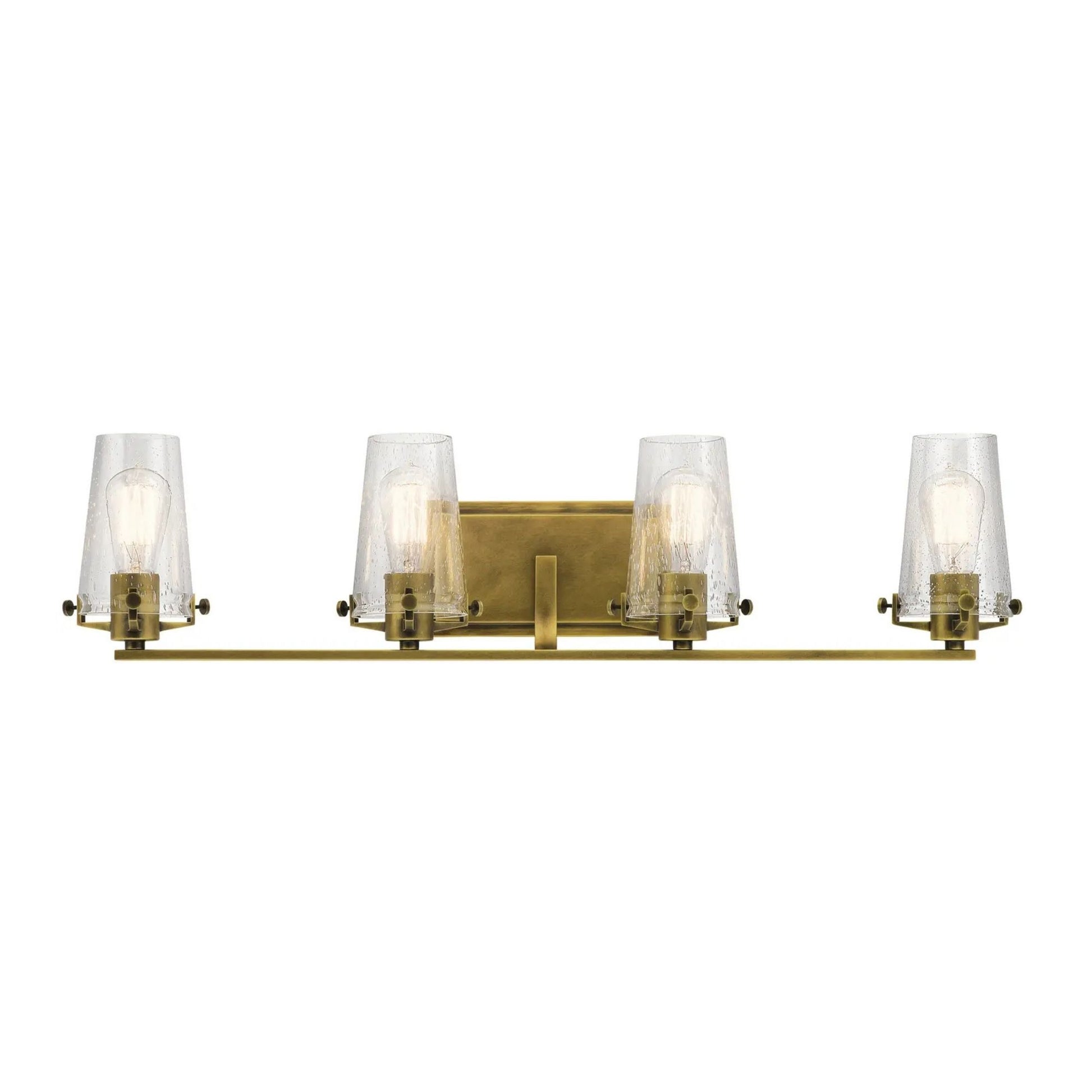 Kichler Lighting - Alton 34" 4-Light Bath Vanity Light, Natural Brass Finish | Bees Lighting