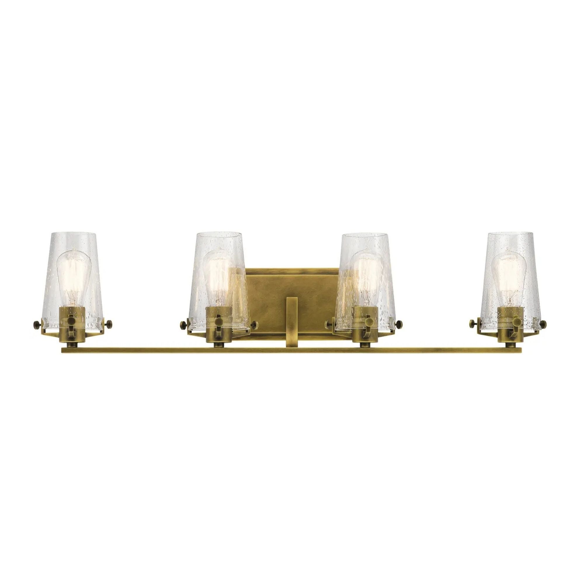 Alton 34" 4-Light Bath Vanity Light, Natural Brass Finish