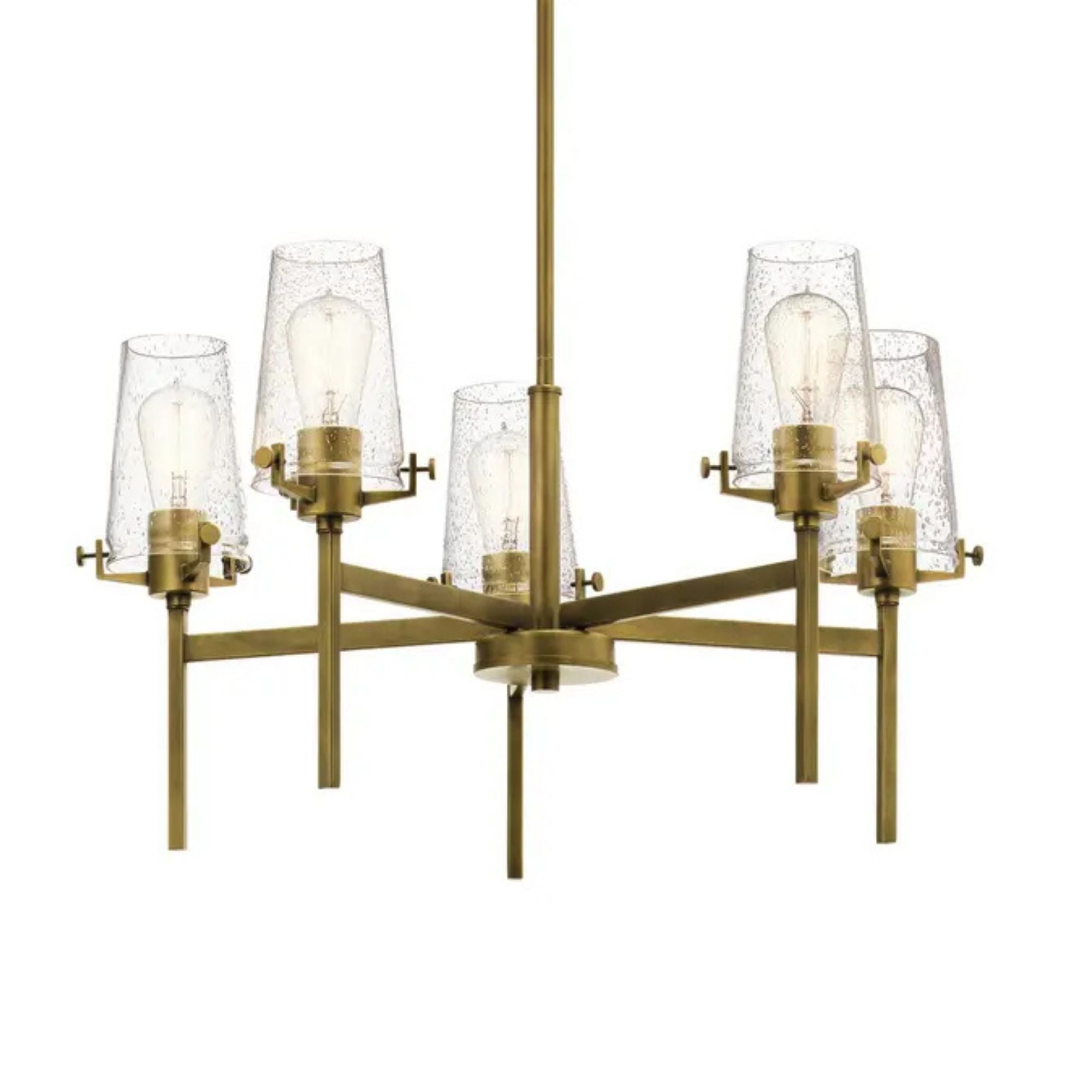 Alton 27" 5-Light Chandelier, Natural Brass Finish