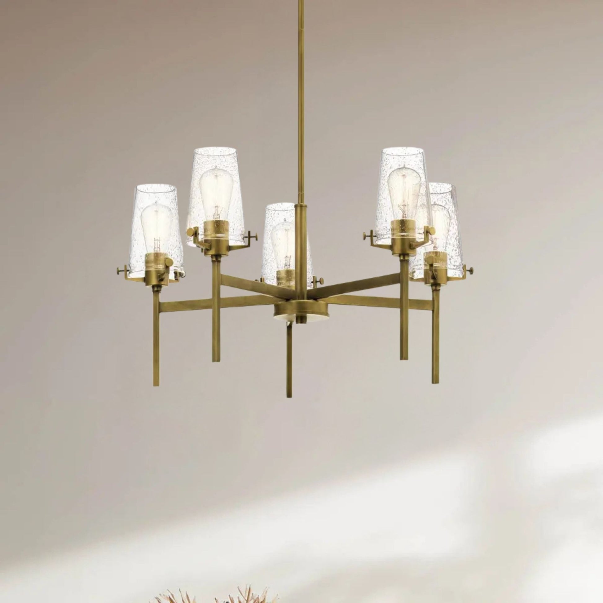 Kichler Lighting - Alton 27" 5-Light Chandelier, Natural Brass Finish | Bees Lighting