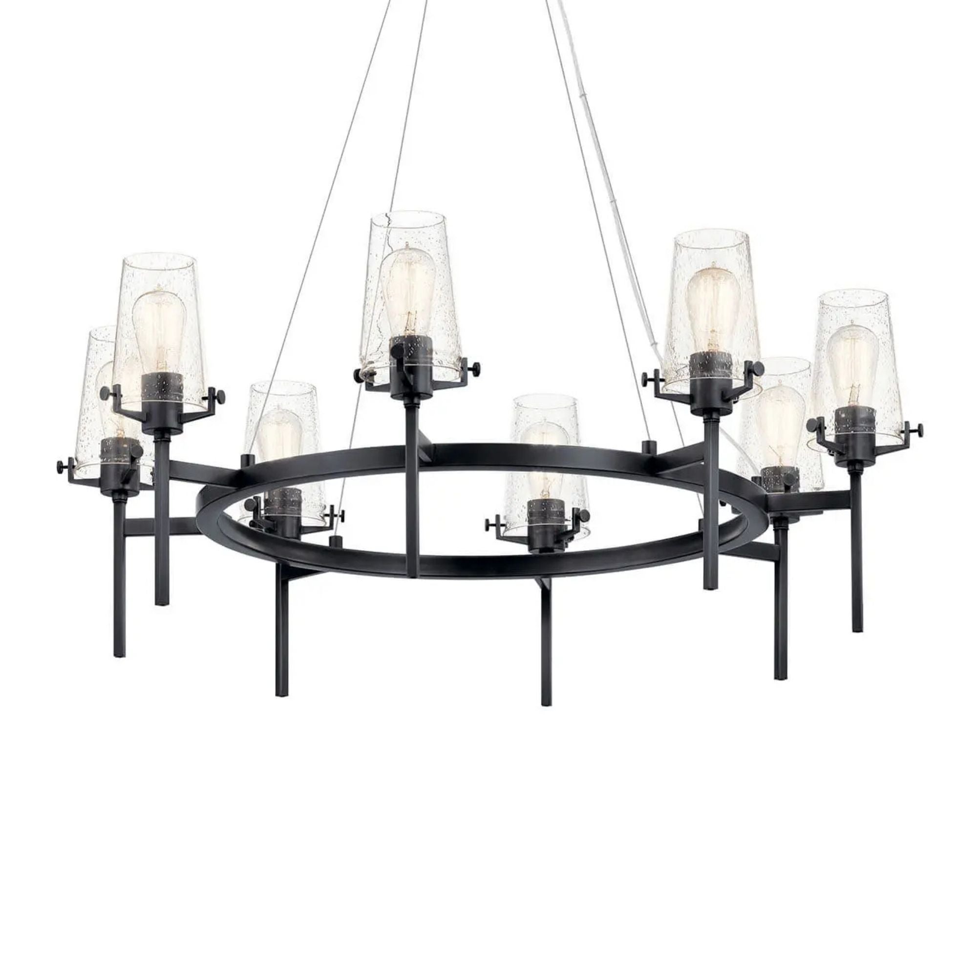 Alton 38" 8-Light Chandelier, Black Finish