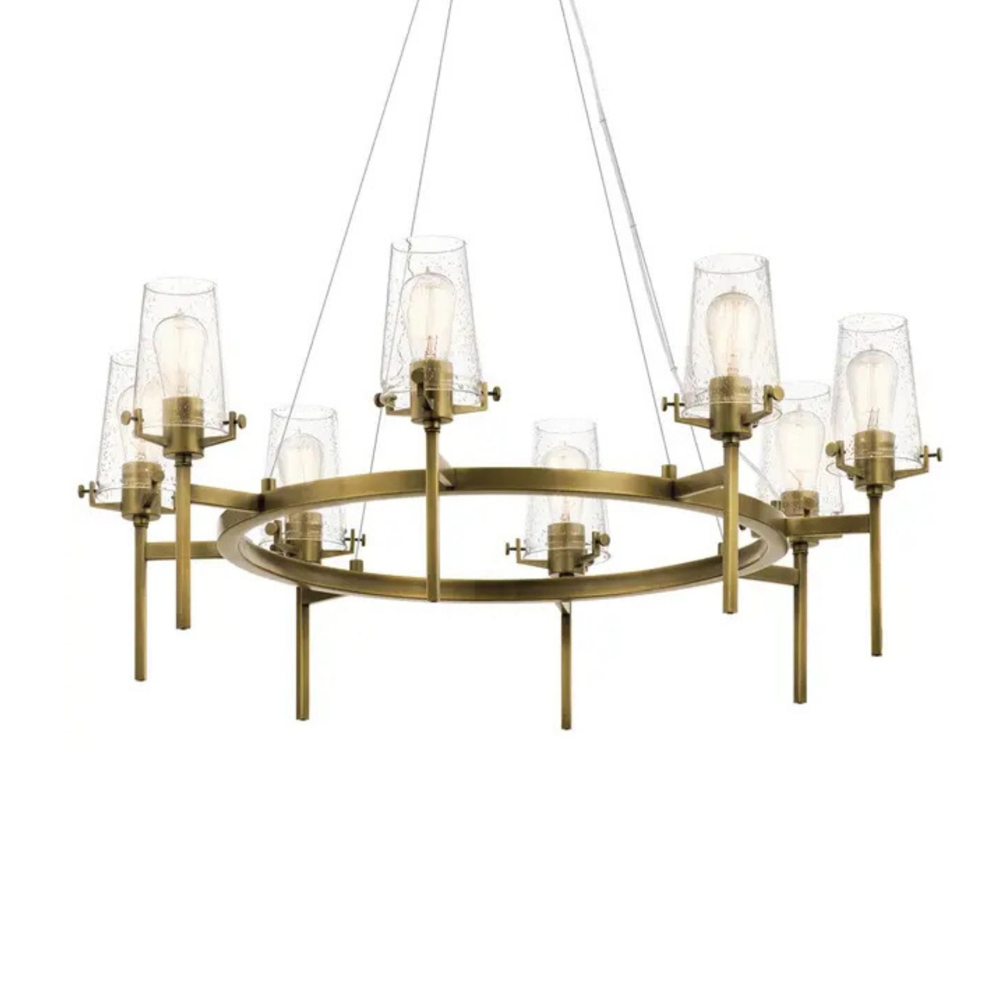 Alton 38" 8-Light Chandelier, Natural Brass Finish