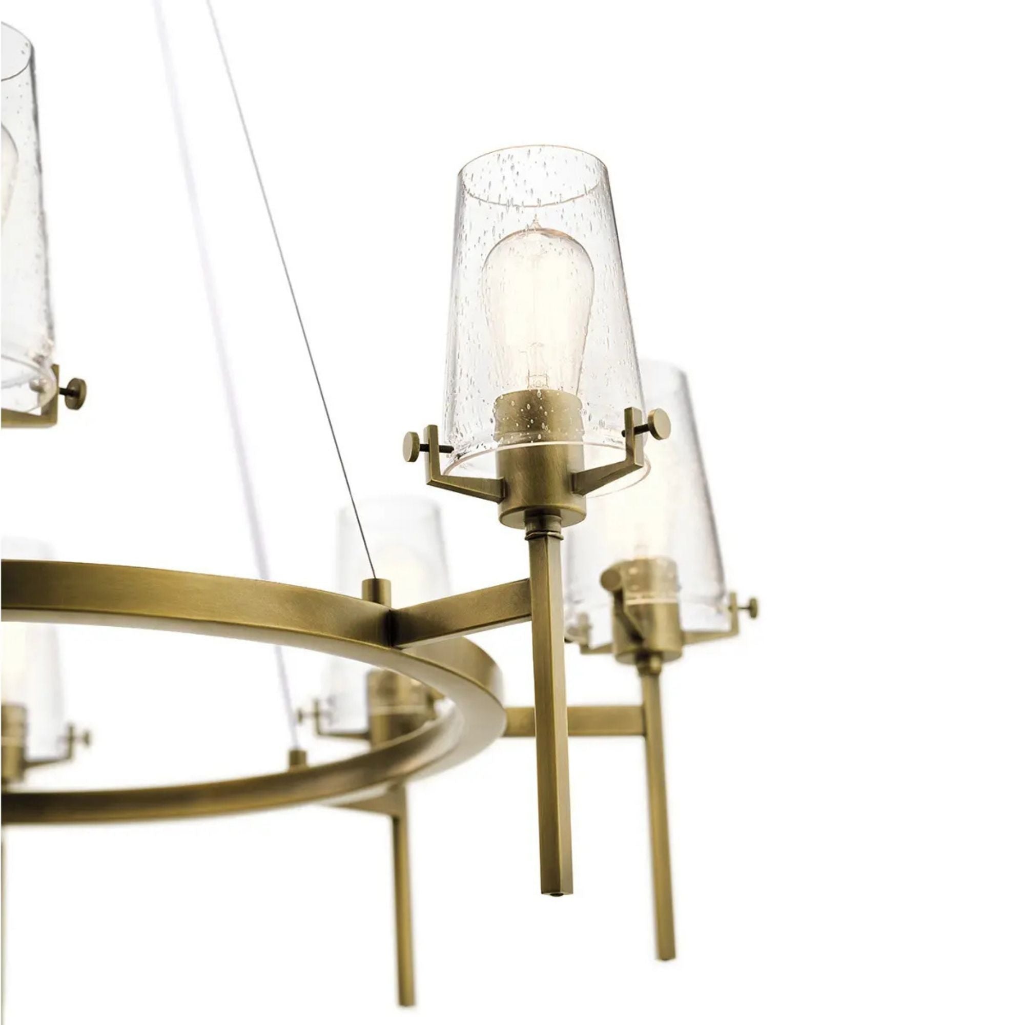 Alton 38" 8-Light Chandelier, Natural Brass Finish