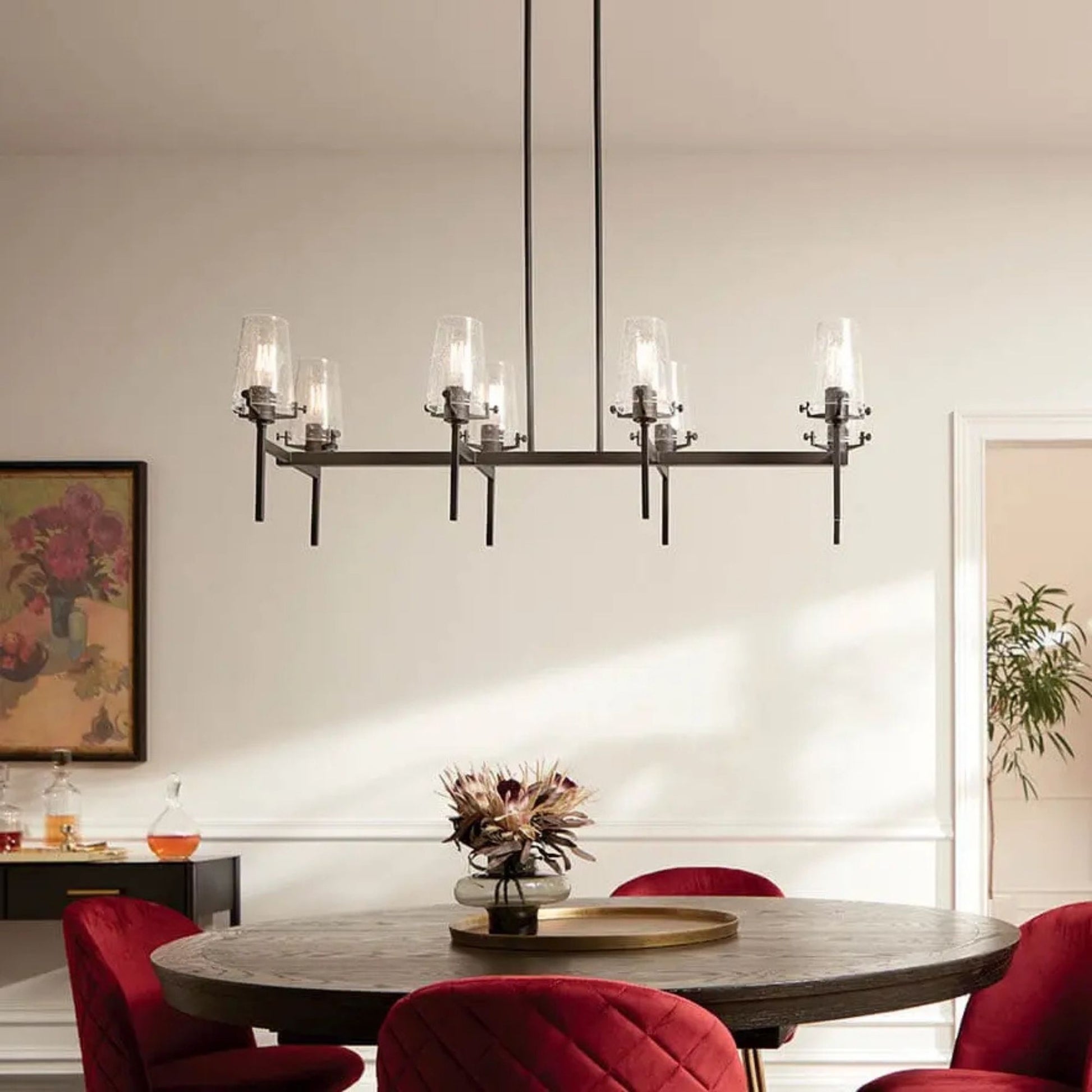 Kichler Lighting - Alton 46" 8-Light Linear Chandelier, Black Finish | Bees Lighting