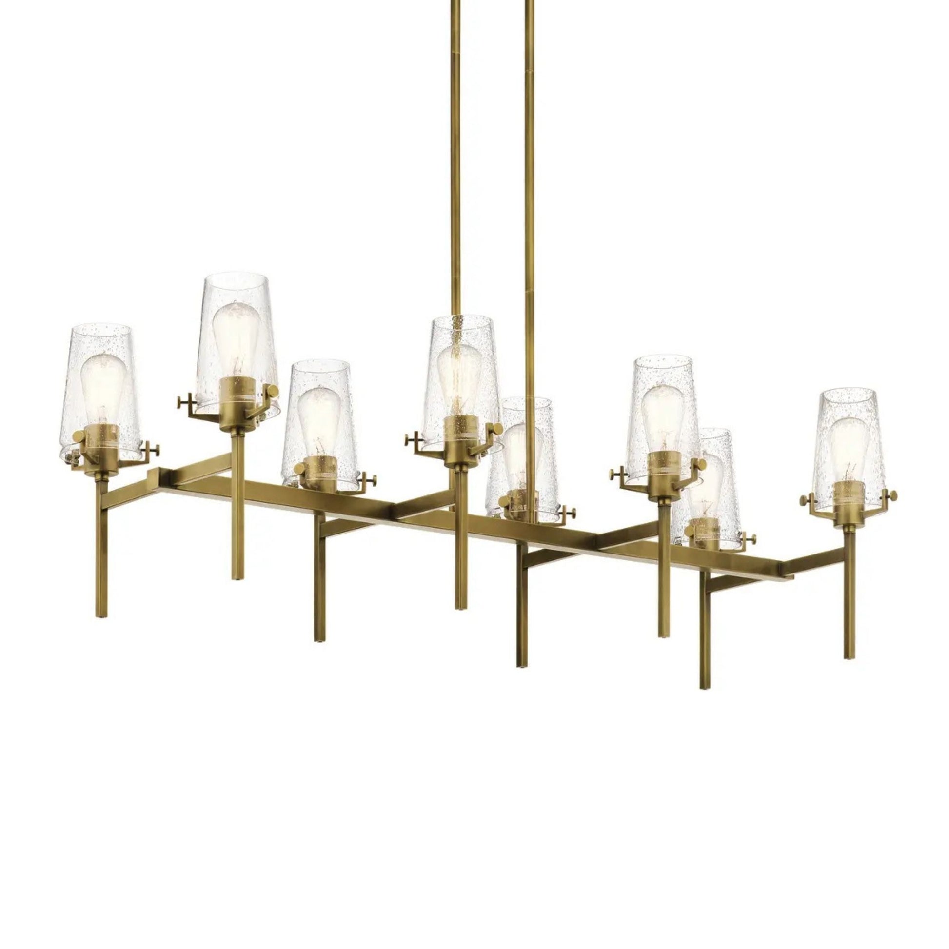 Kichler Lighting - Alton 46" 8-Light Linear Chandelier, Natural Brass Finish | Bees Lighting