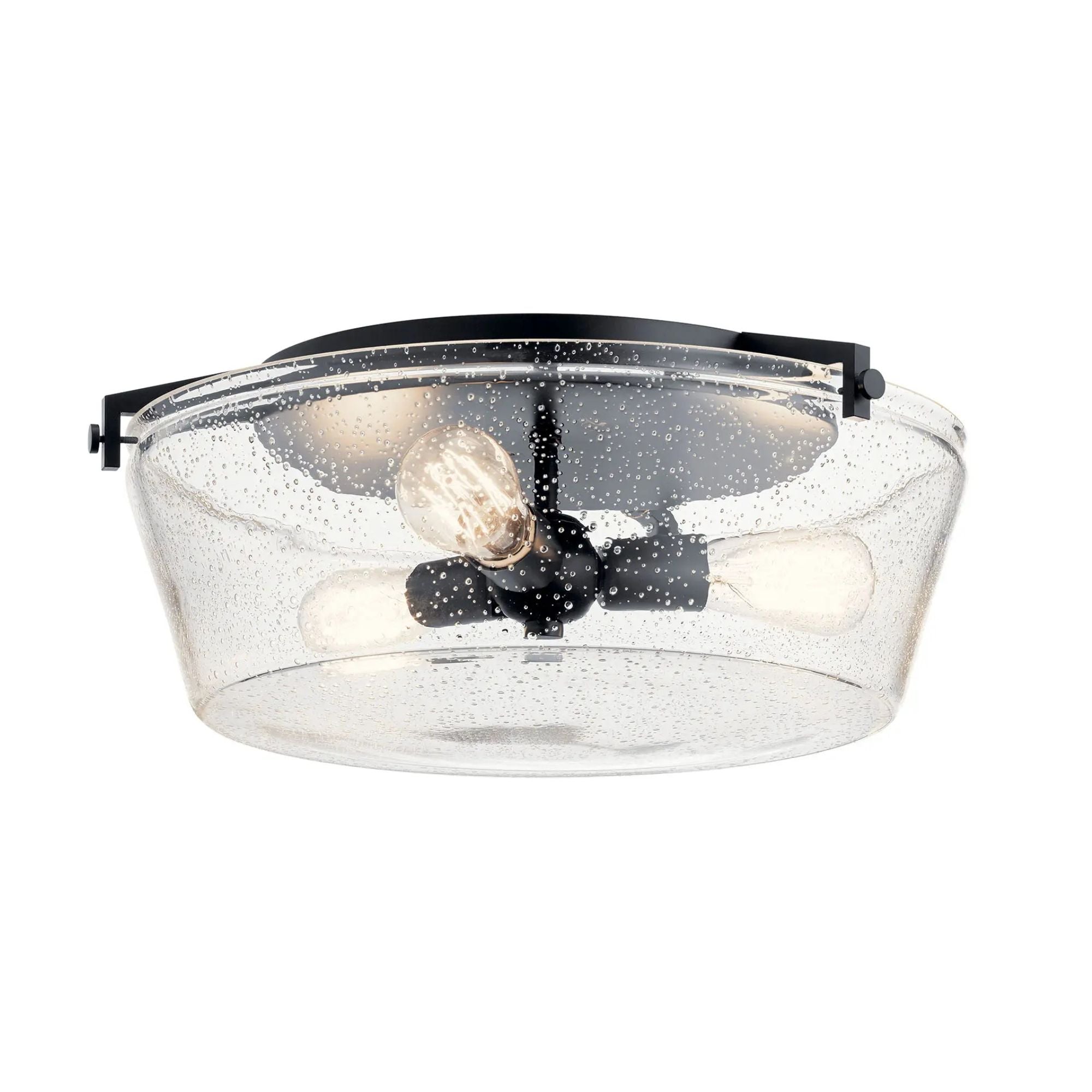 Alton 19" 3-Light Flush Mount, Black Finish