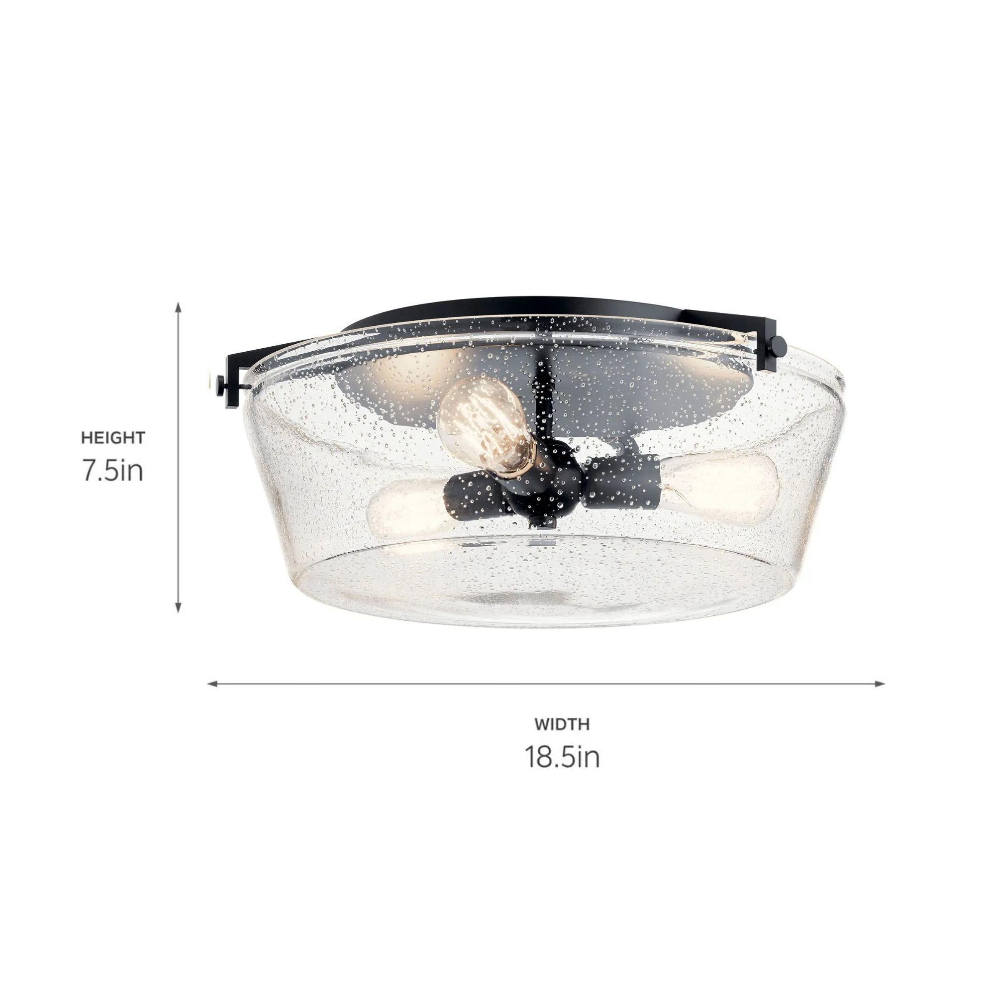 Alton 19" 3-Light Flush Mount, Black Finish