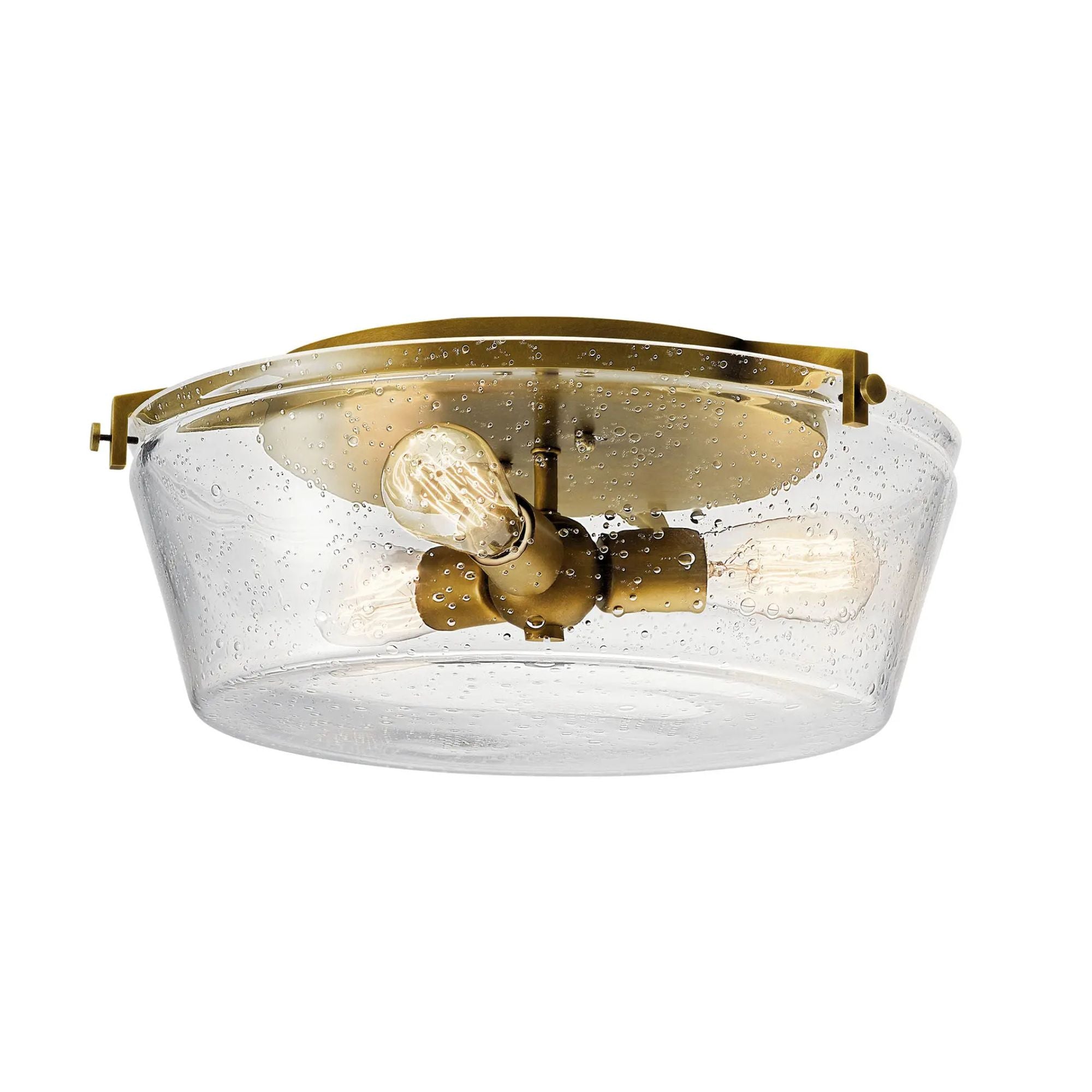 Alton 19" 3-Light Flush Mount, Natural Brass Finish
