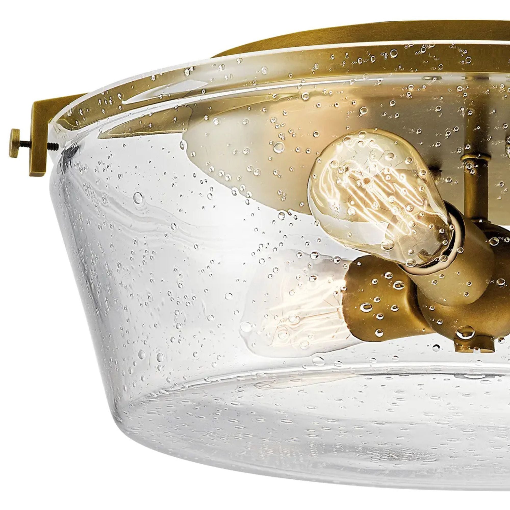 Alton 19" 3-Light Flush Mount, Natural Brass Finish