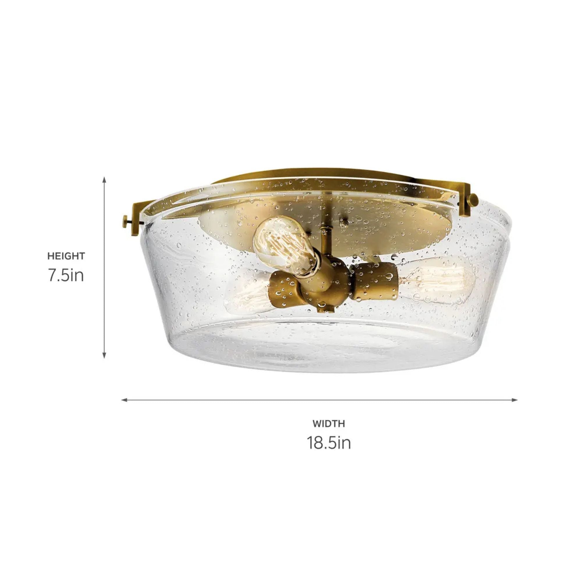 Alton 19" 3-Light Flush Mount, Natural Brass Finish