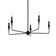 Alvaro 30" 5-Light Chandelier, Black Finish