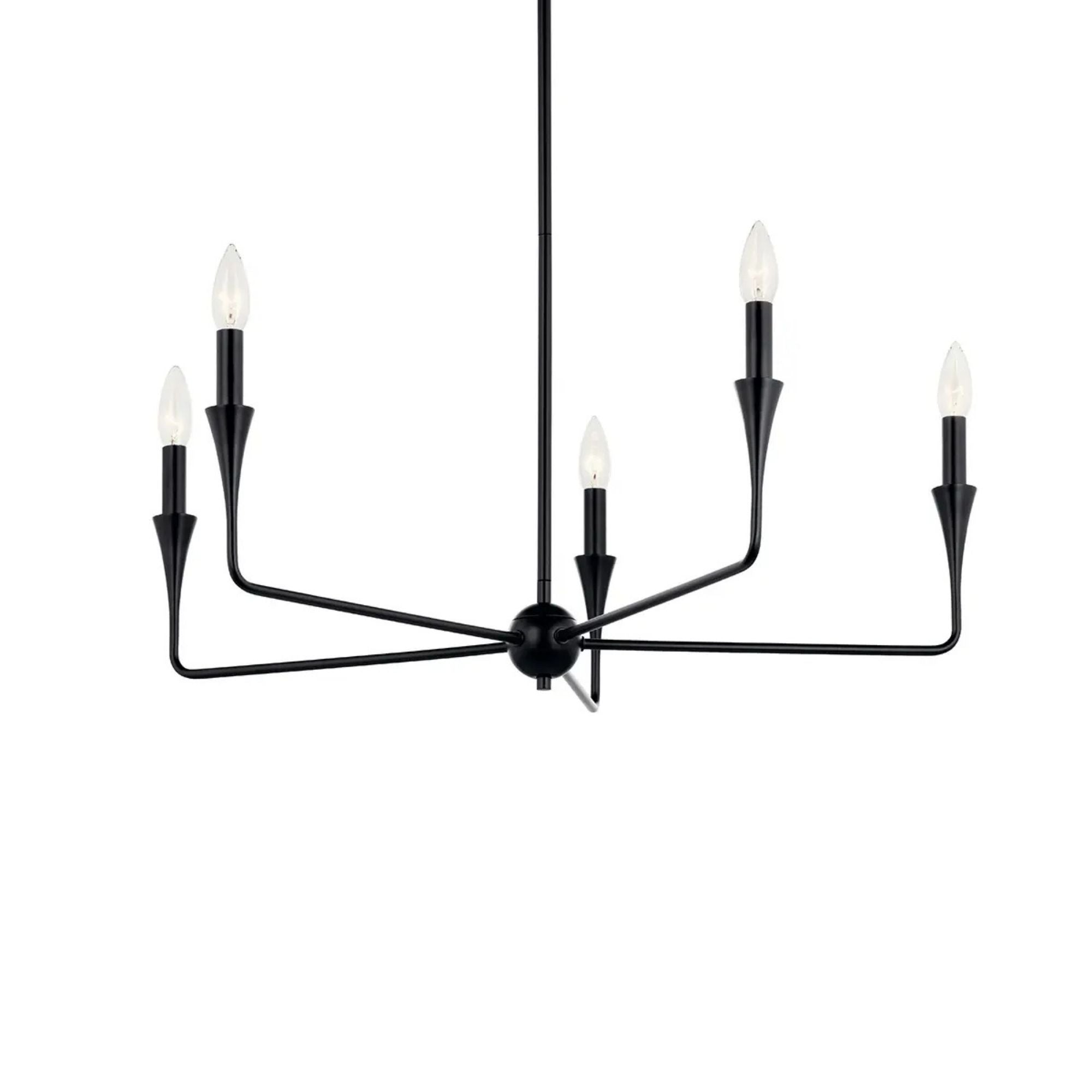 Alvaro 30" 5-Light Chandelier, Black Finish