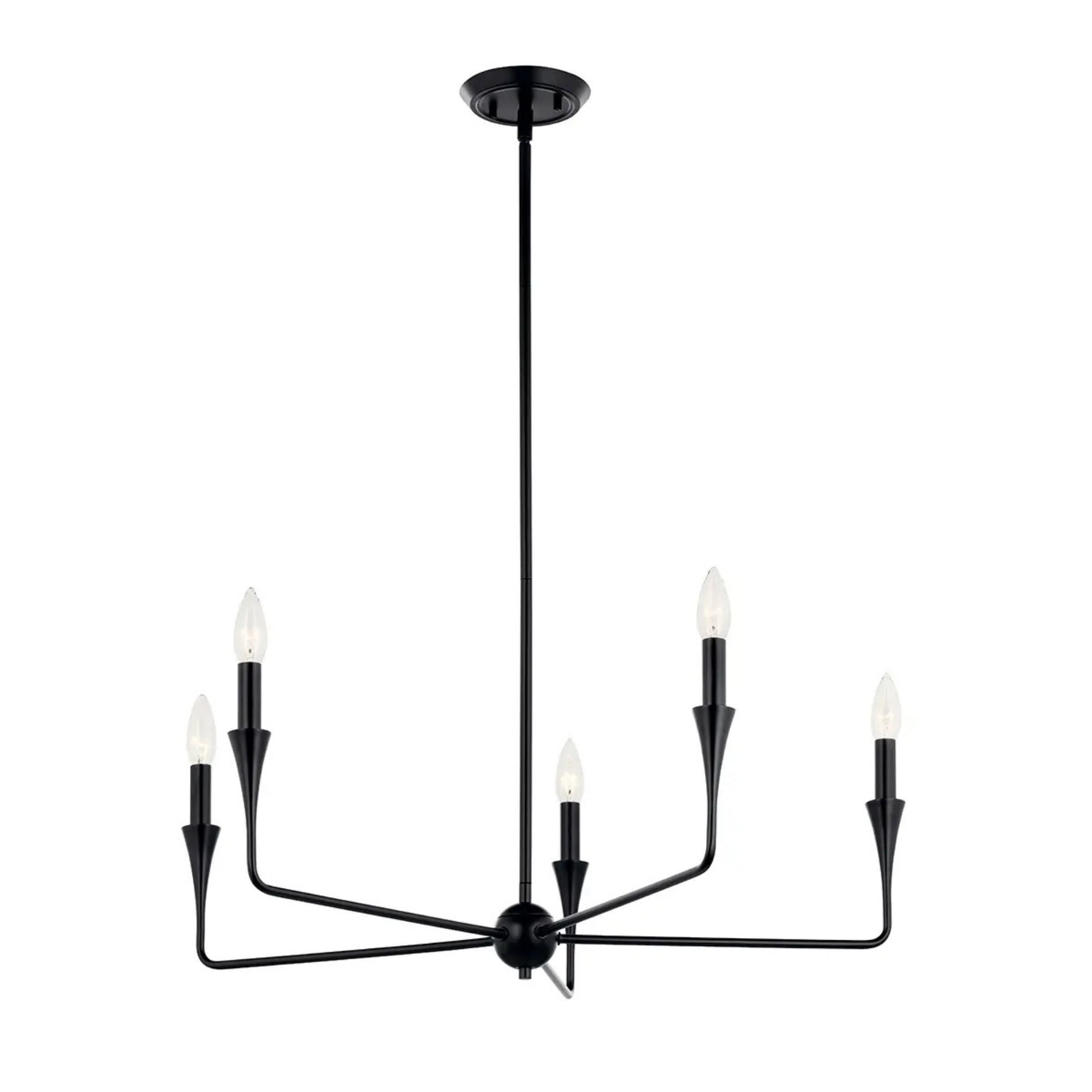 Alvaro 30" 5-Light Chandelier, Black Finish